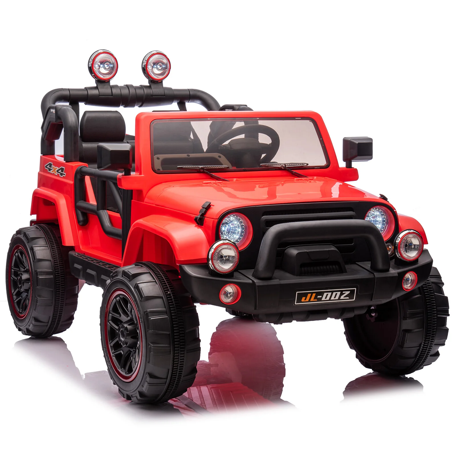 12V Red Kids 2-Seater Ride-On Truck with LED Lights, Music, and Remote Control Battery-Powered Car - Image 21