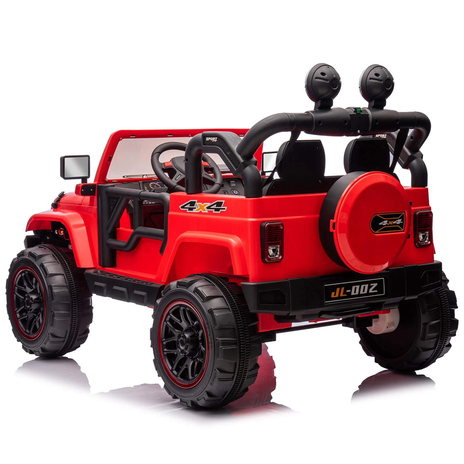 12V Red Kids 2-Seater Ride-On Truck with LED Lights, Music, and Remote Control Battery-Powered Car - Image 23