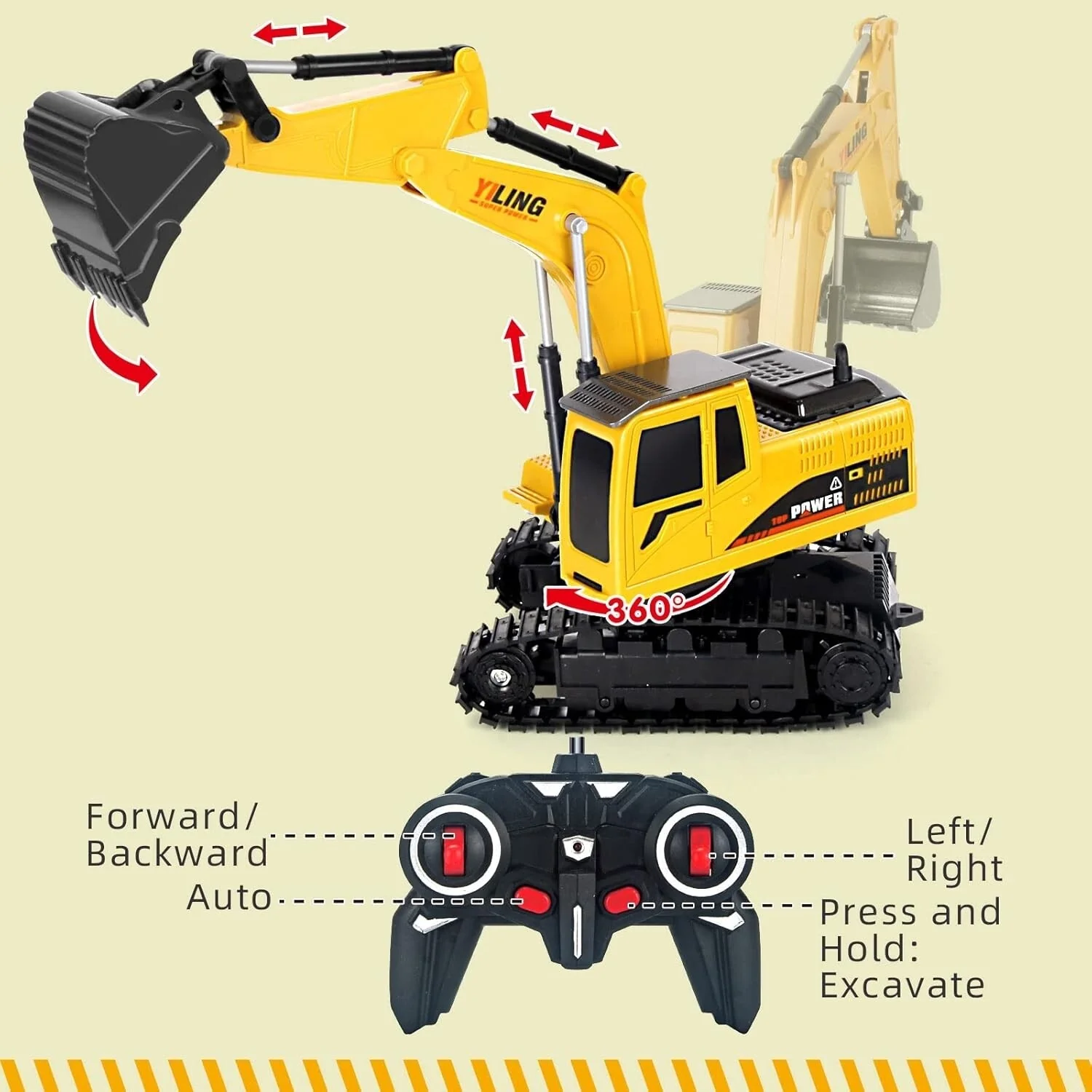 Excavadora de Construcción a Control Remoto para Niños Infantiles - Image 2