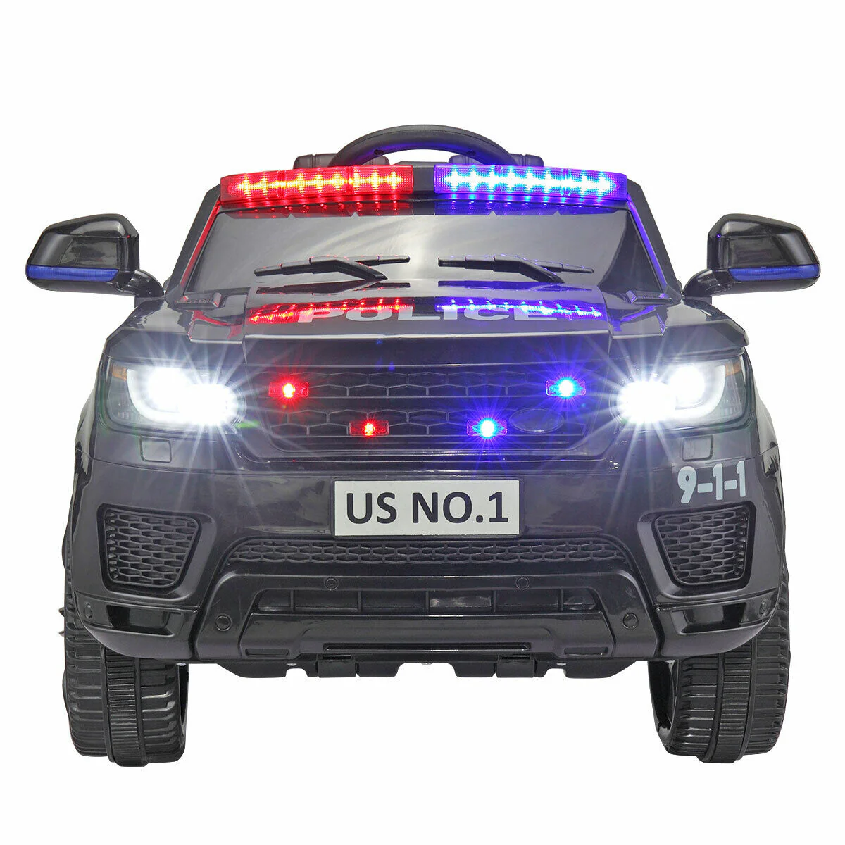 Kid Ride on Police Car with Parental Remote Control - 12V Battery Powered Electric Truck - Image 3