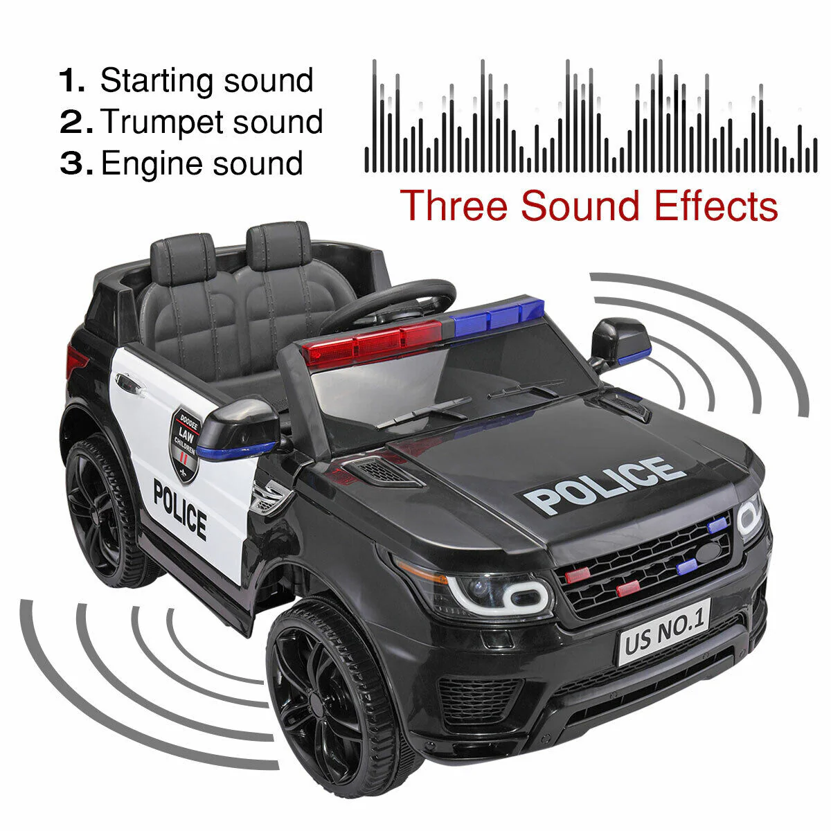 Kid Ride on Police Car with Parental Remote Control - 12V Battery Powered Electric Truck - Image 4