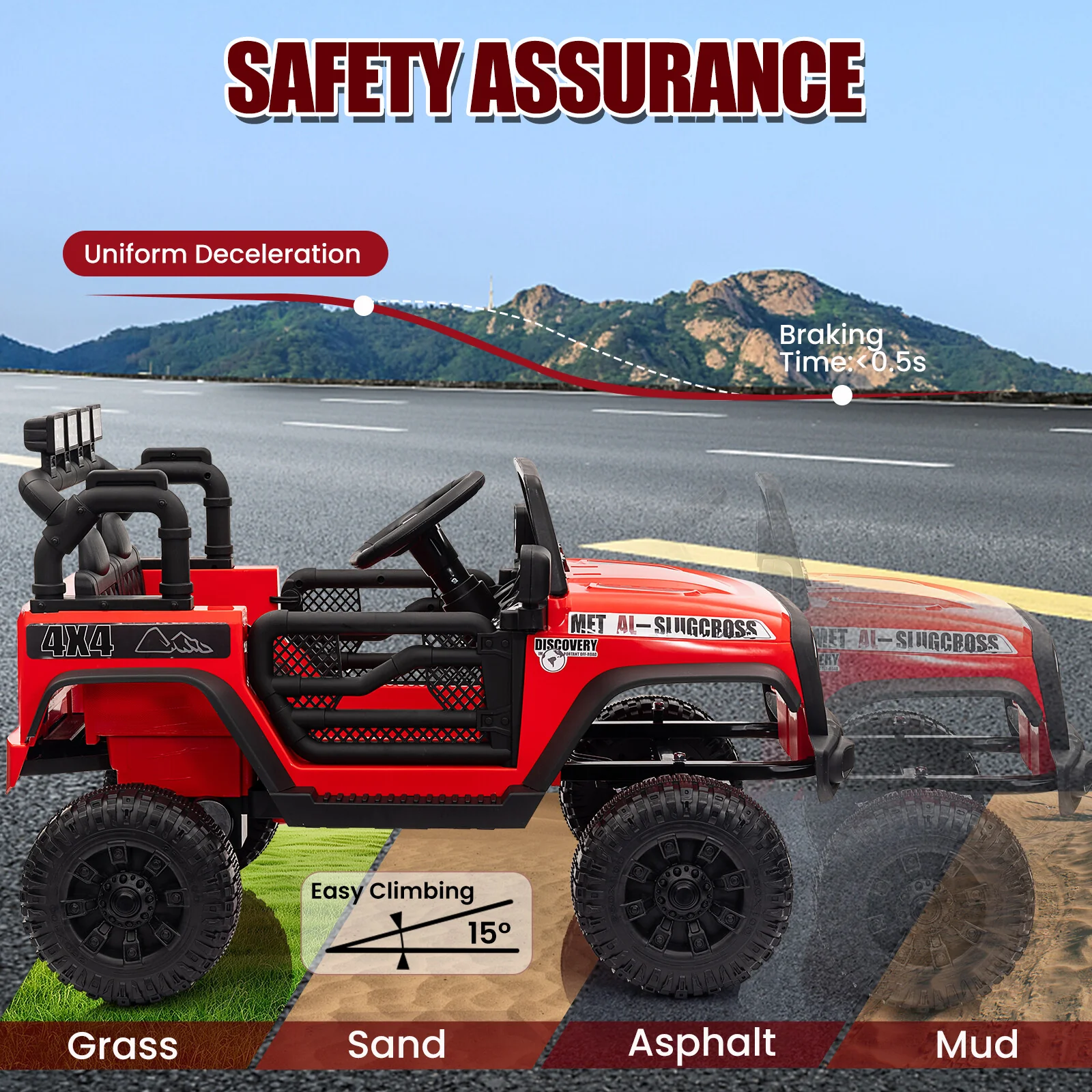 12V Battery-Powered Kids Ride-On Truck Car with Remote Control Electric Vehicle - Image 17