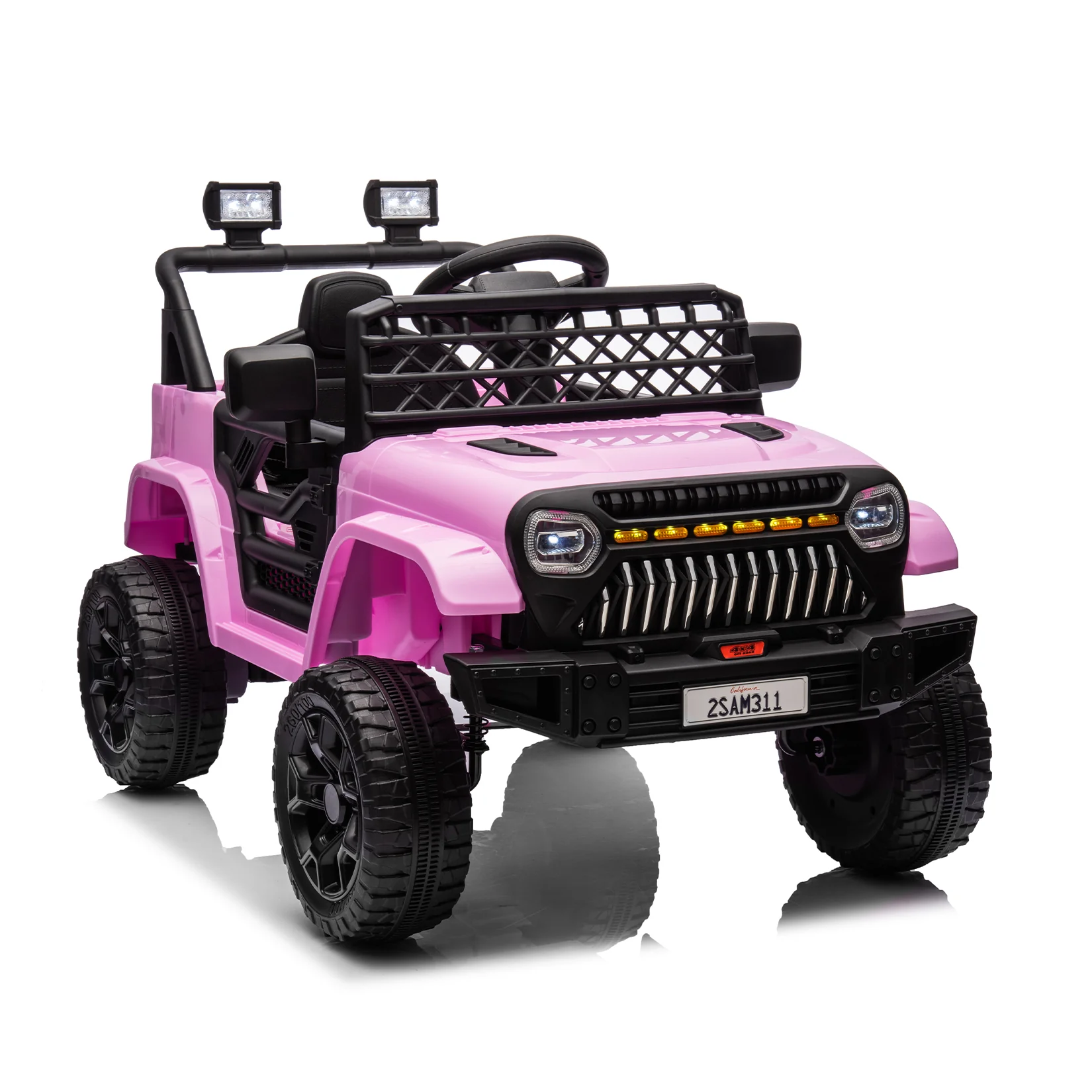 Electric Ride-On Truck for Kids with Remote Control, 4-Wheel Suspension, LED Lights, and Music