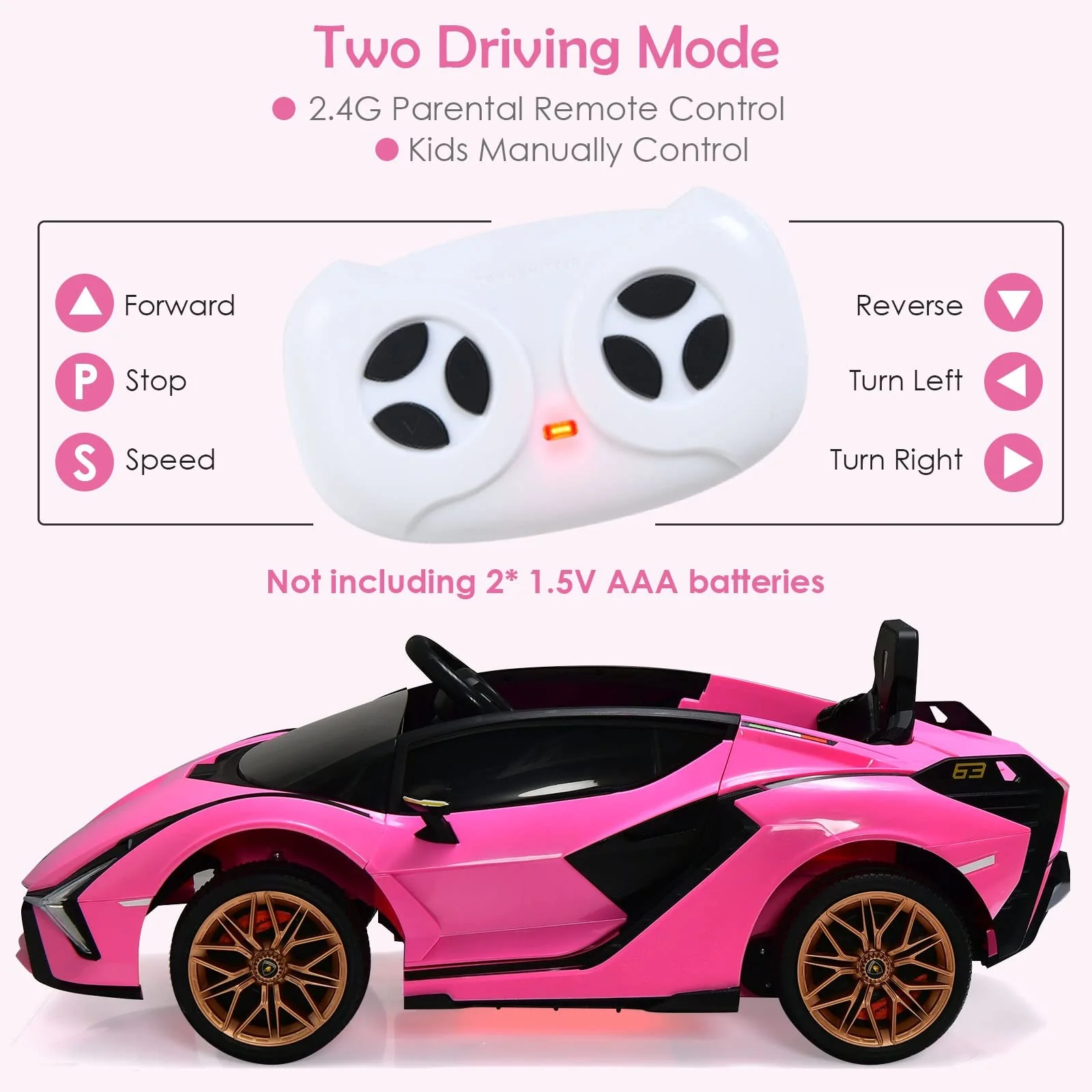 12V Licensed Lamborghini Sian Electric Ride-On Car for Toddlers - Image 3