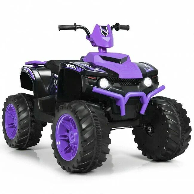Kids 4-Wheeler ATV Quad Ride On Car with LED Light & Music - Purple - Image 2