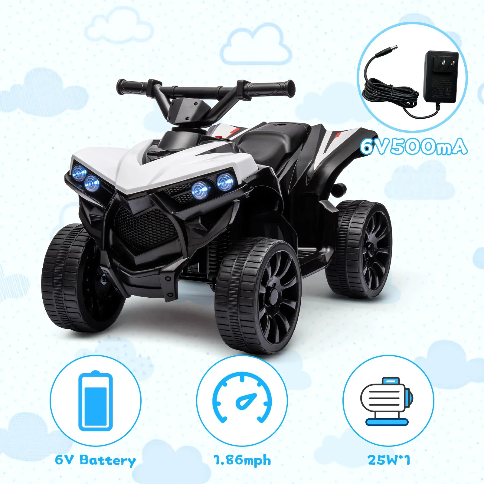 Kids 6V Battery-Powered Electric ATV 4-Wheeler Quad with 1.8 MPH Speed - Image 18