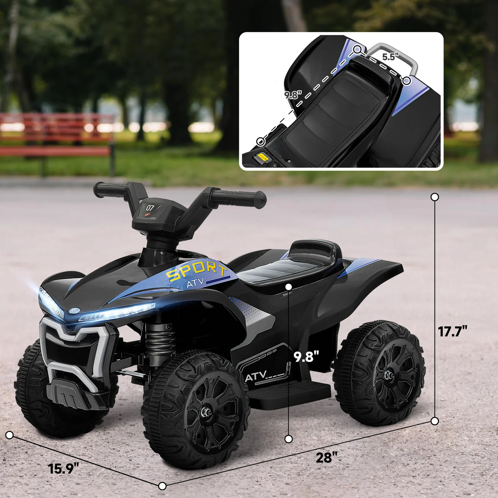 Rechargeable 6V Kids ATV Ride-On Toy with Forward and Reverse for Toddlers 1-3 Years - Image 3