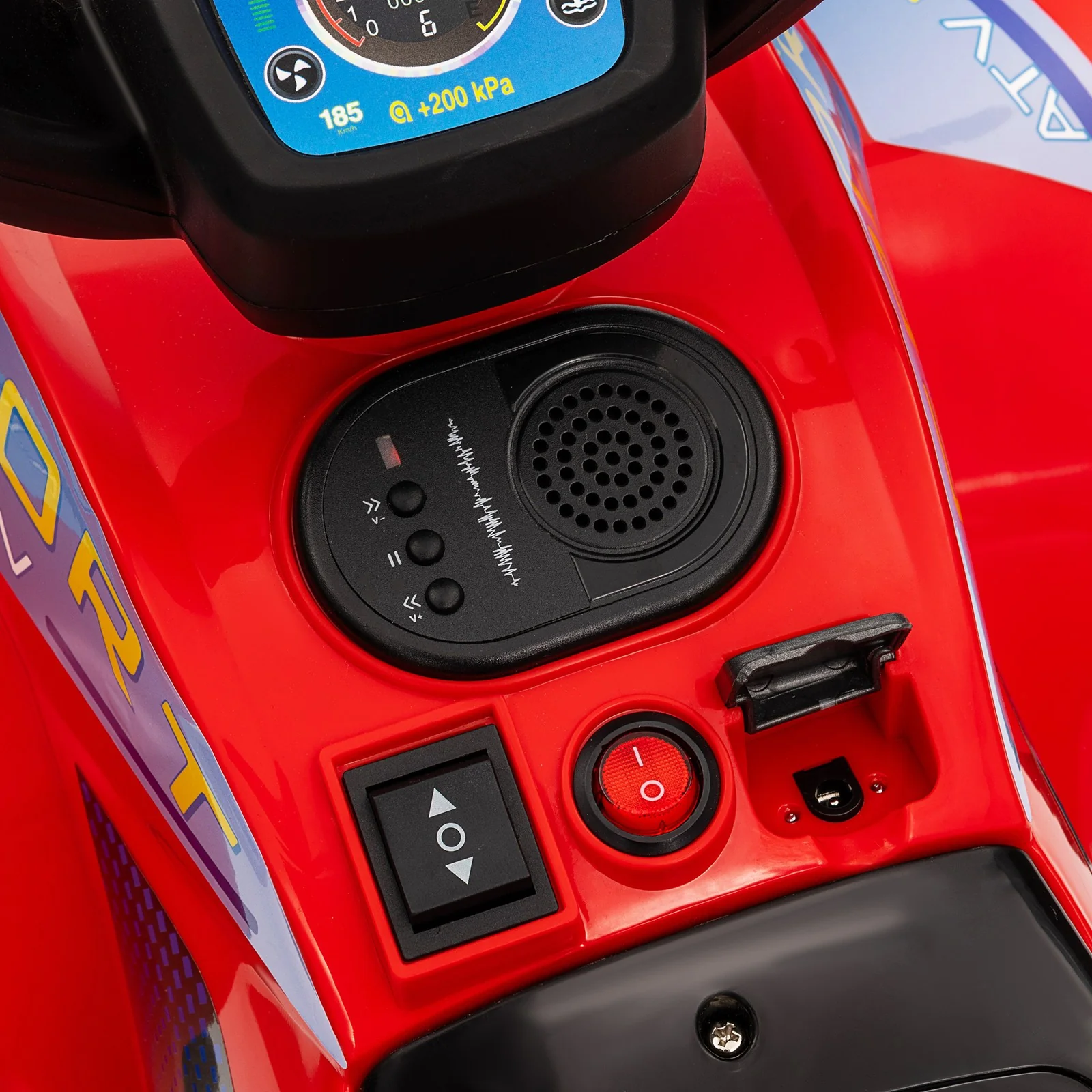 Kids 6V Ride-On ATV Quad with Rechargeable Battery Red - Image 10