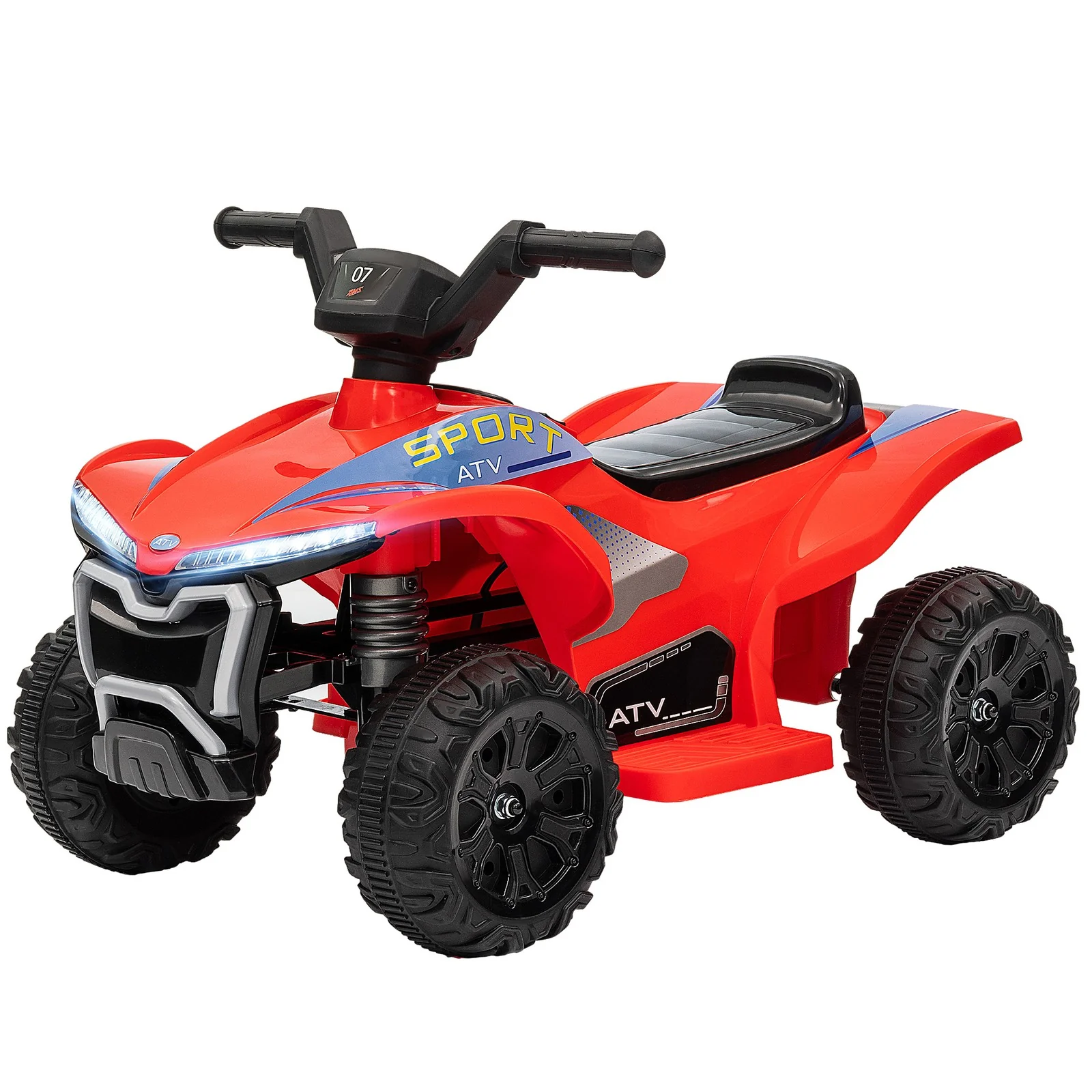 Kids 6V Ride-On ATV Quad with Rechargeable Battery Red - Image 4