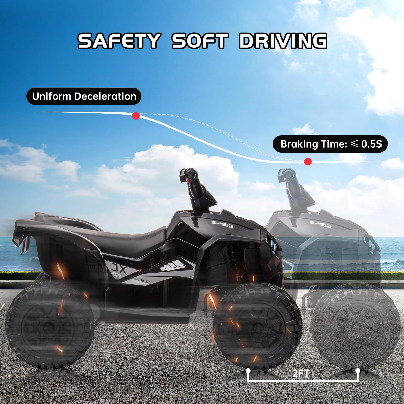Kids 12V Battery-Powered 4-Wheeler ATV Ride-On Toy with LED Lights - Image 2