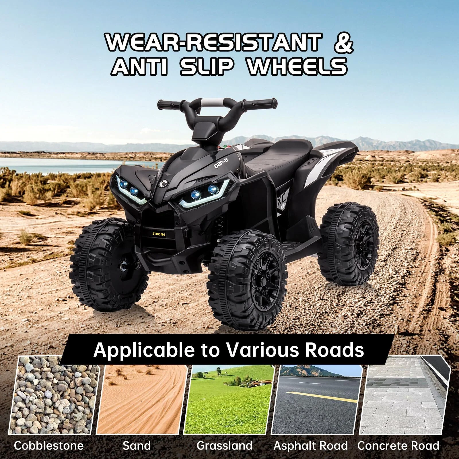 Kids 12V Battery-Powered 4-Wheeler ATV Ride-On Toy with LED Lights - Image 5