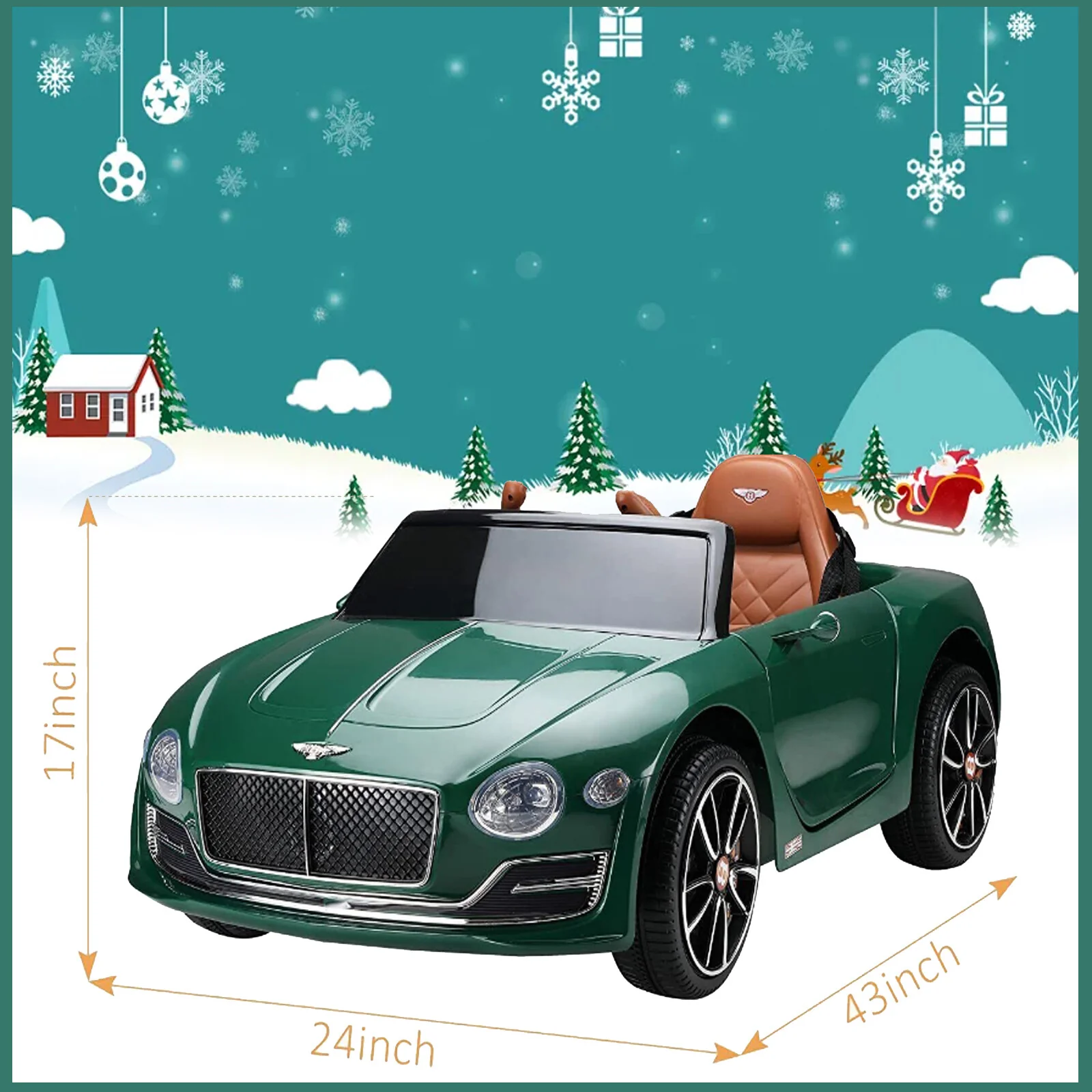12V Kids Electric Ride-On Car with 2.4G Remote Control Bentley Style Vehicle Toy - Image 9