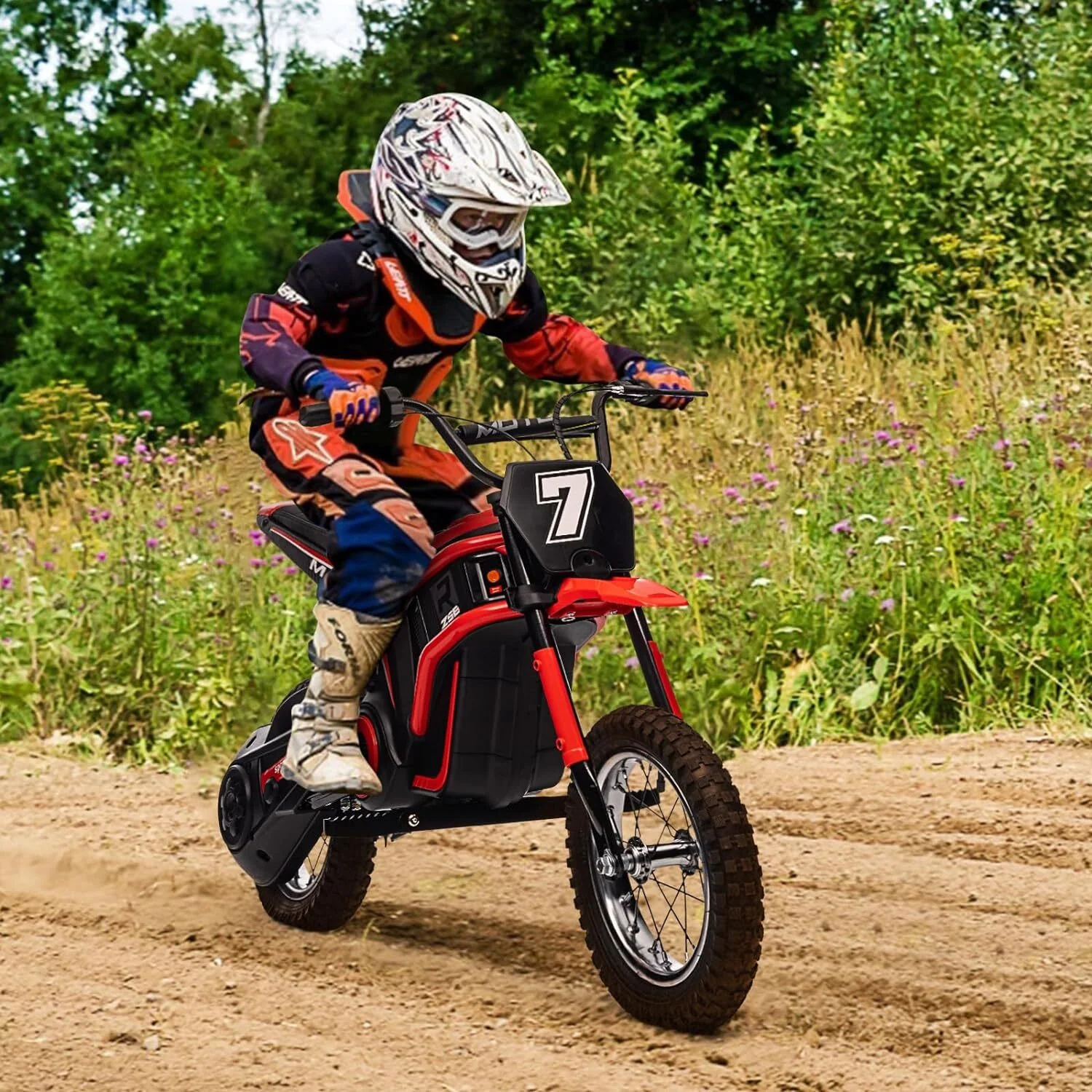 12V Battery-Powered Electric Motocross Dirt Bike for Kids in 4 Color Options - Image 12