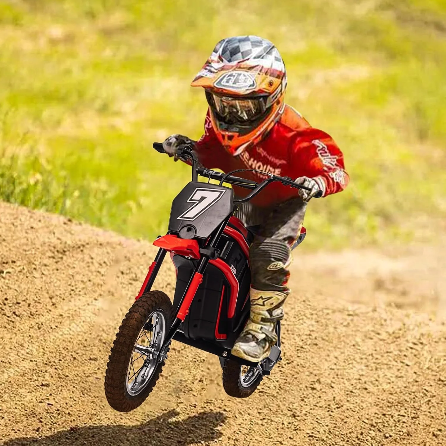 12V Battery-Powered Electric Motocross Dirt Bike for Kids in 4 Color Options - Image 13