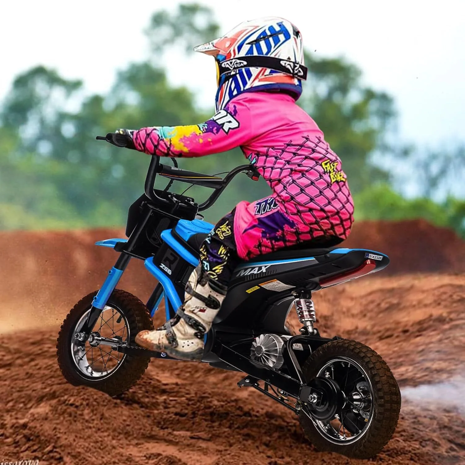12V Battery-Powered Electric Motocross Dirt Bike for Kids in 4 Color Options - Image 15