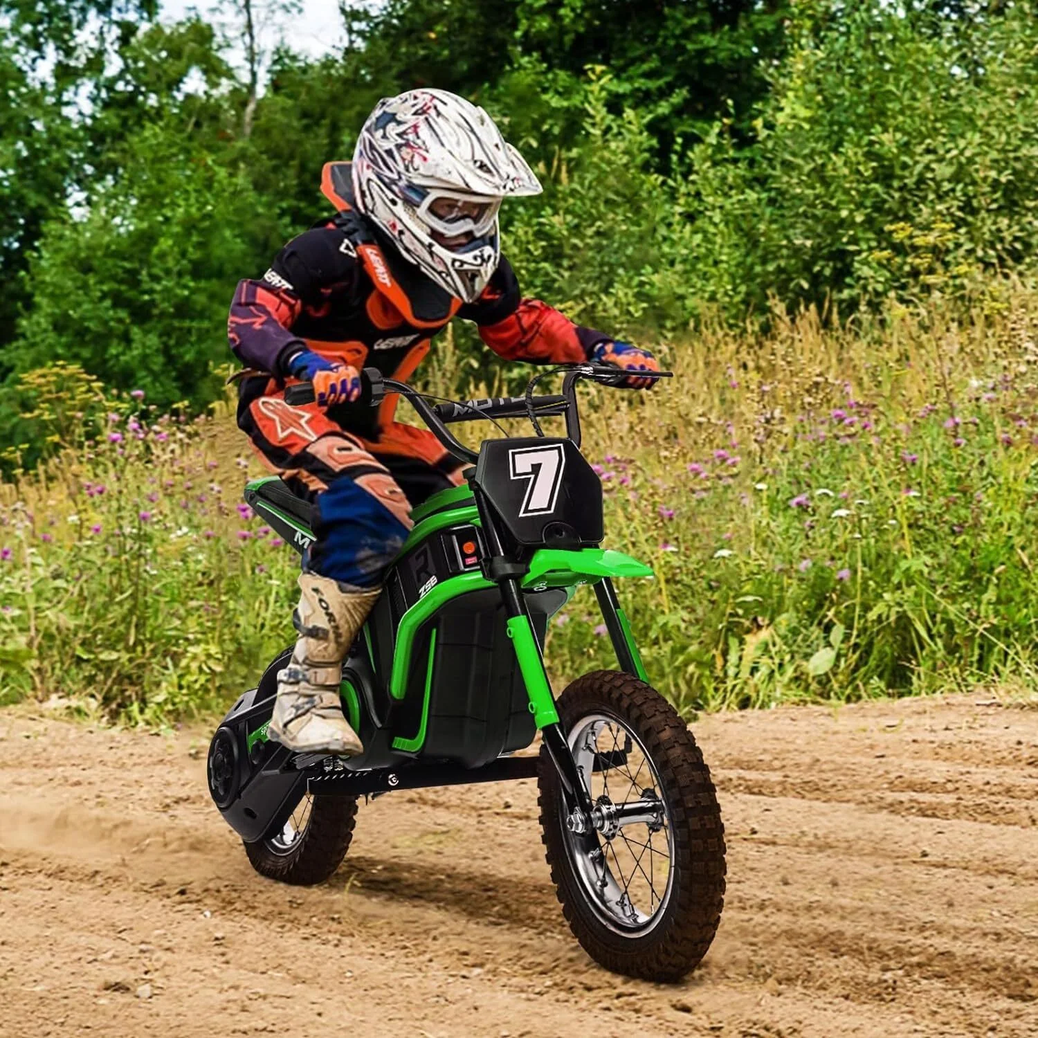 12V Battery-Powered Electric Motocross Dirt Bike for Kids in 4 Color Options - Image 17
