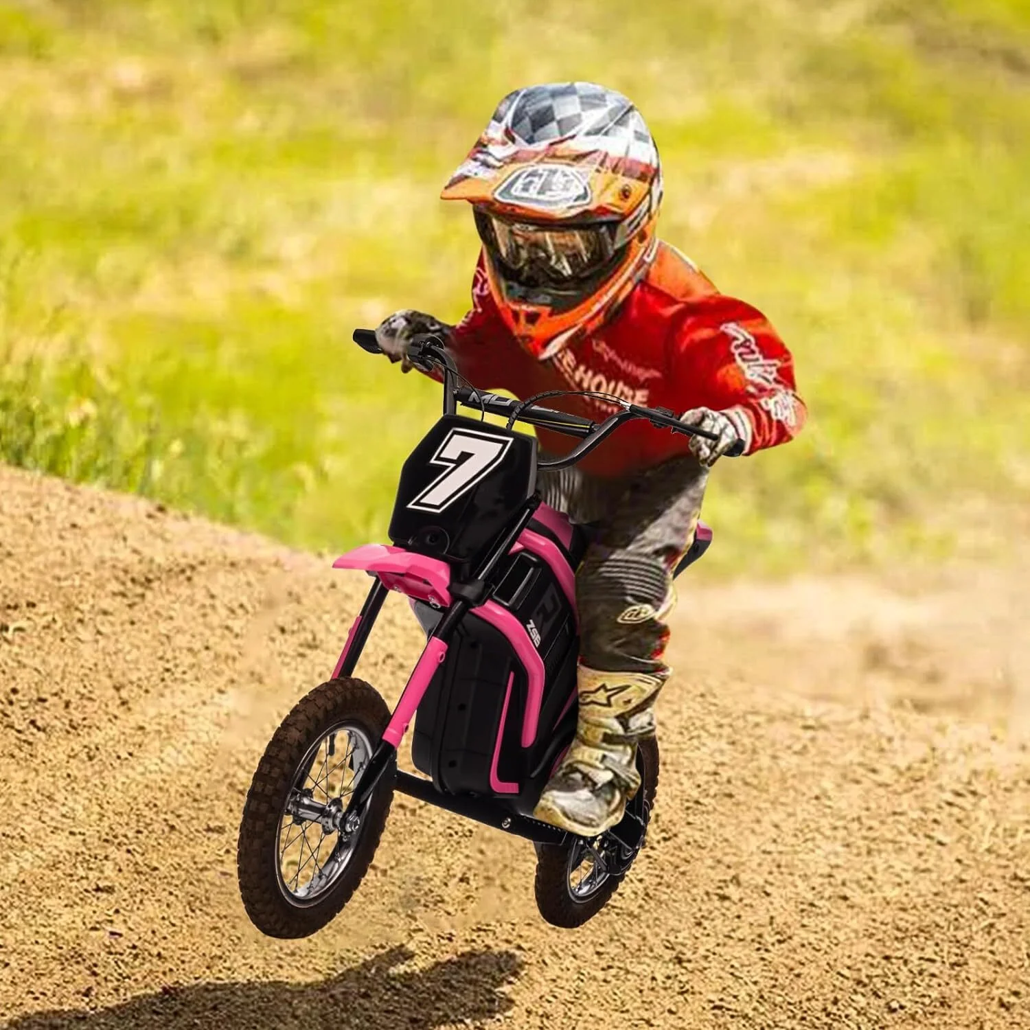 12V Battery-Powered Electric Motocross Dirt Bike for Kids in 4 Color Options - Image 3