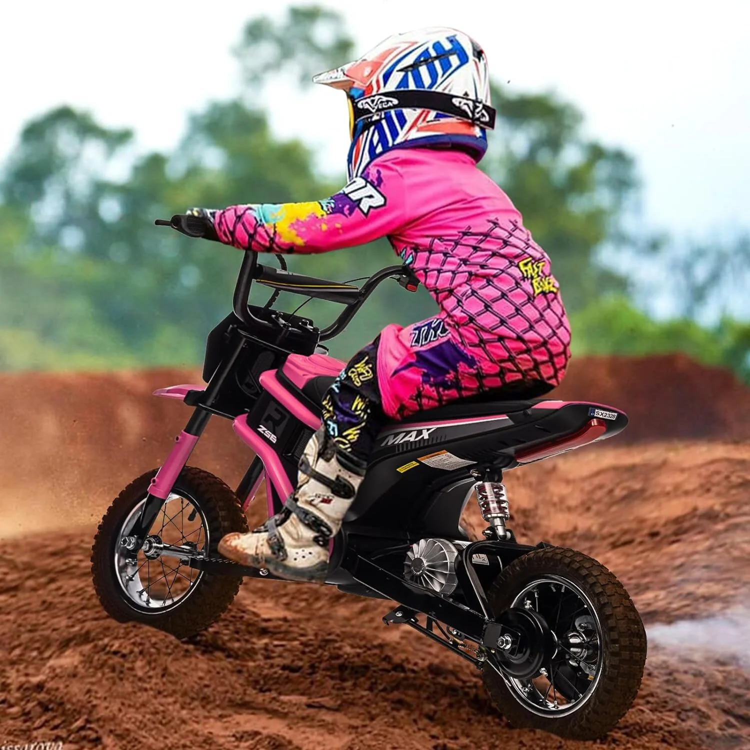 12V Battery-Powered Electric Motocross Dirt Bike for Kids in 4 Color Options - Image 4