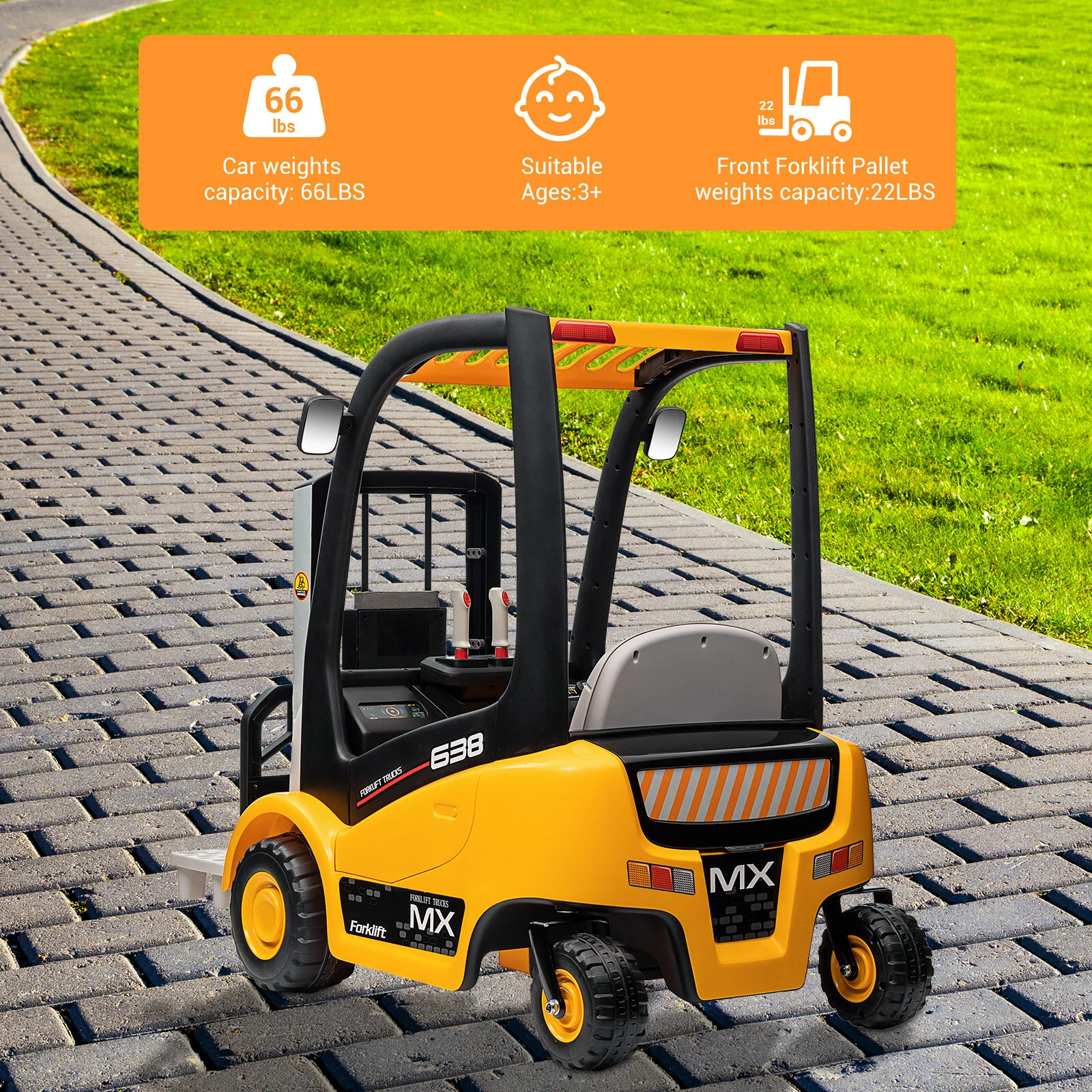 Battery-Powered Kids Electric Ride-On Forklift with Remote Control - Image 2