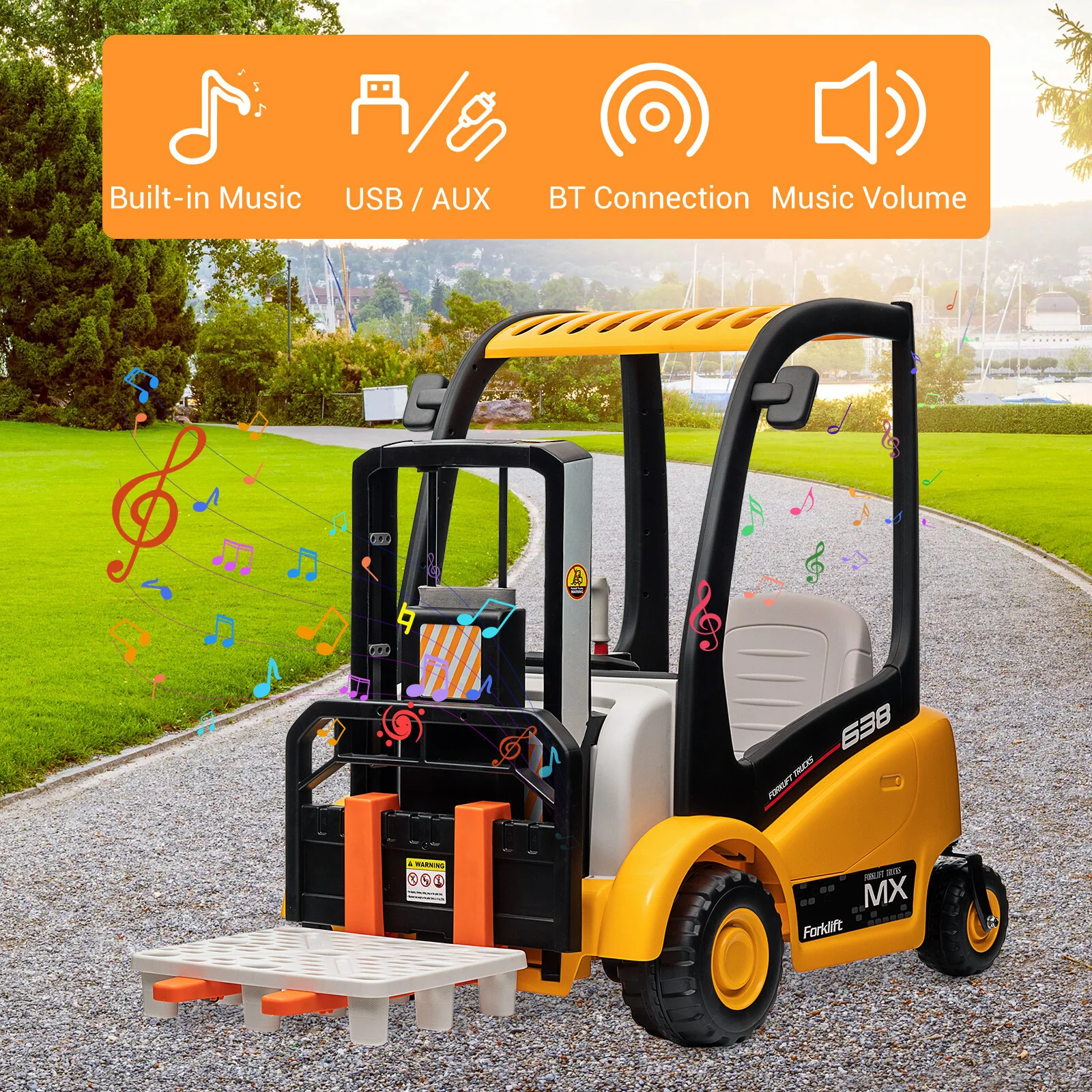Battery-Powered Kids Electric Ride-On Forklift with Remote Control - Image 8