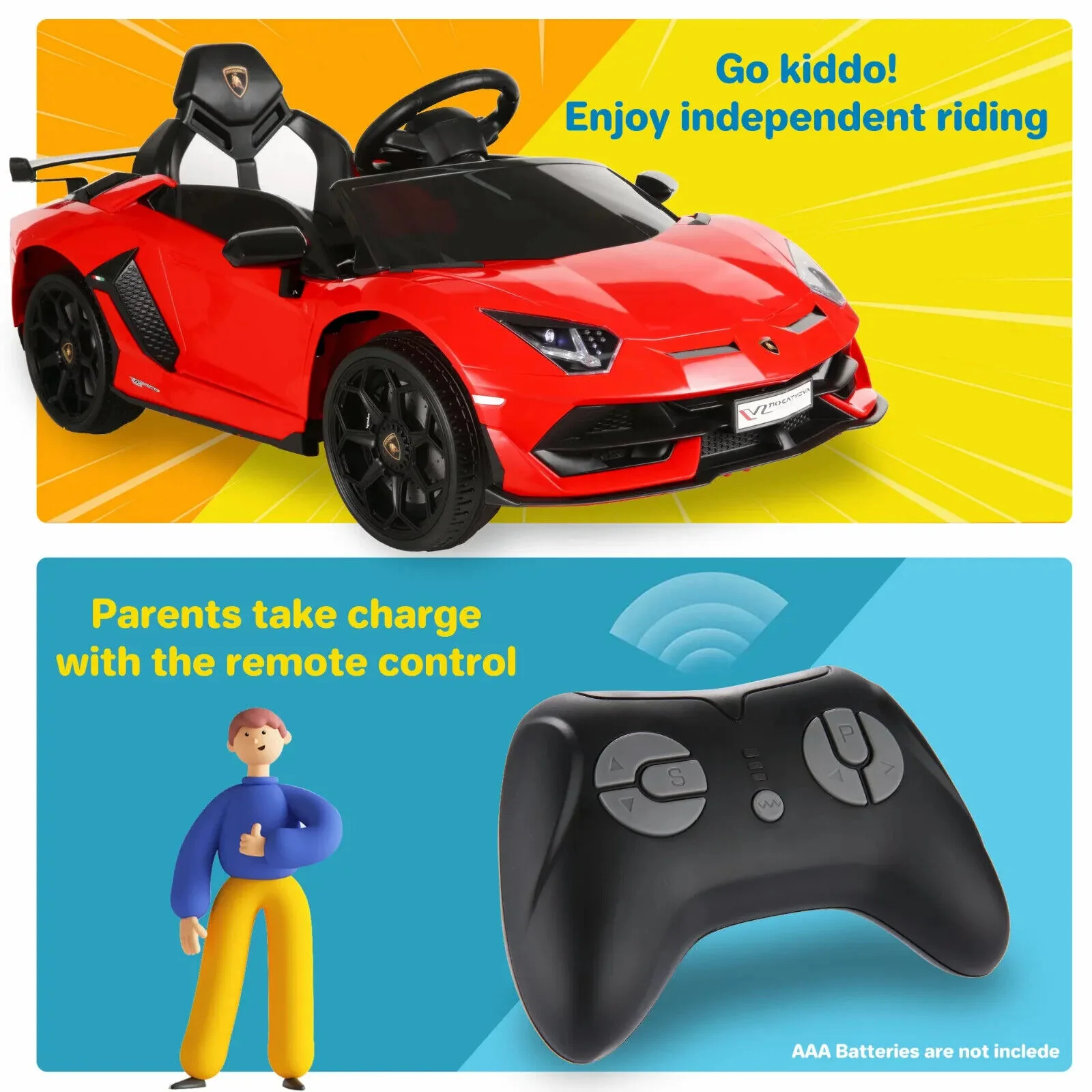 Kids Lamborghini Electric Ride-On Car with Remote Control - 24/12V Truck Design - Image 102