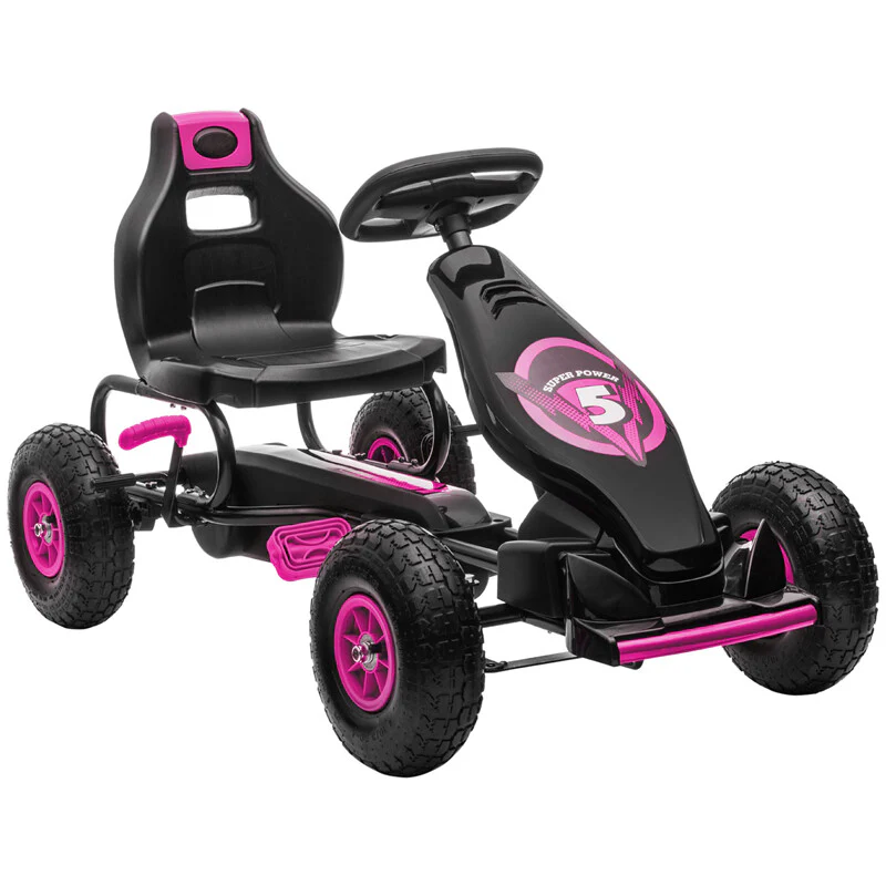 Kids Pedal Go Kart Ride-On with Suspension and Hand Brake, Ages 5-12