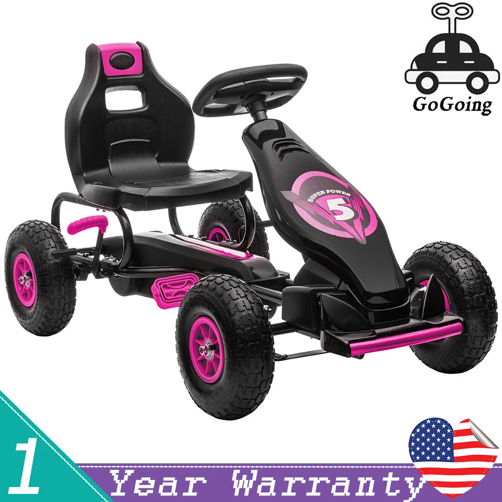 Kids Pedal Go Kart Ride-On with Suspension and Hand Brake, Ages 5-12 - Image 2