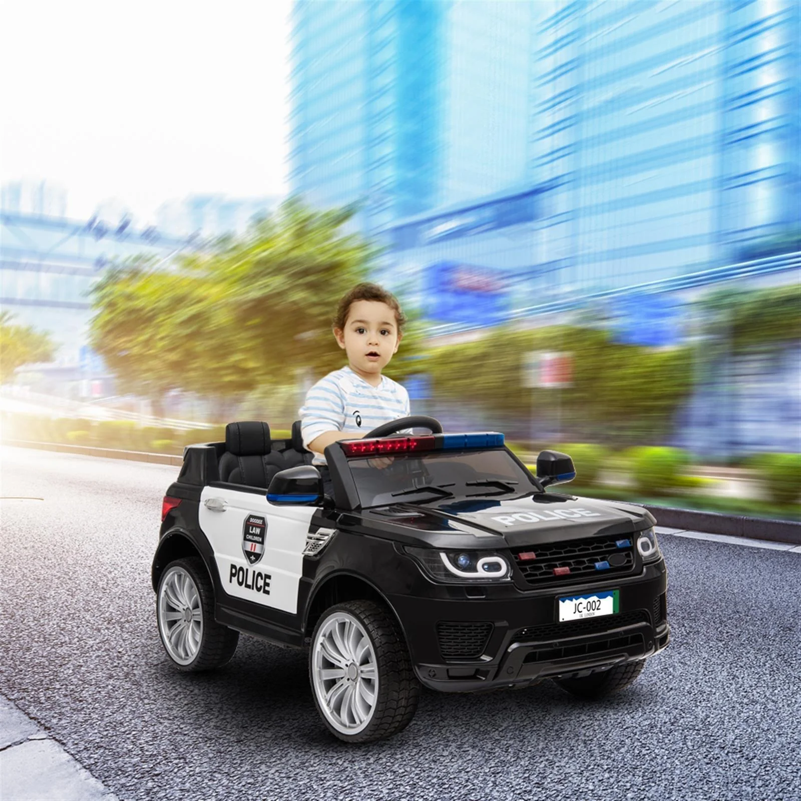 Kids Police Ride On Car with Remote Control, Music, and Horn - 12V Electric Toy - Image 10