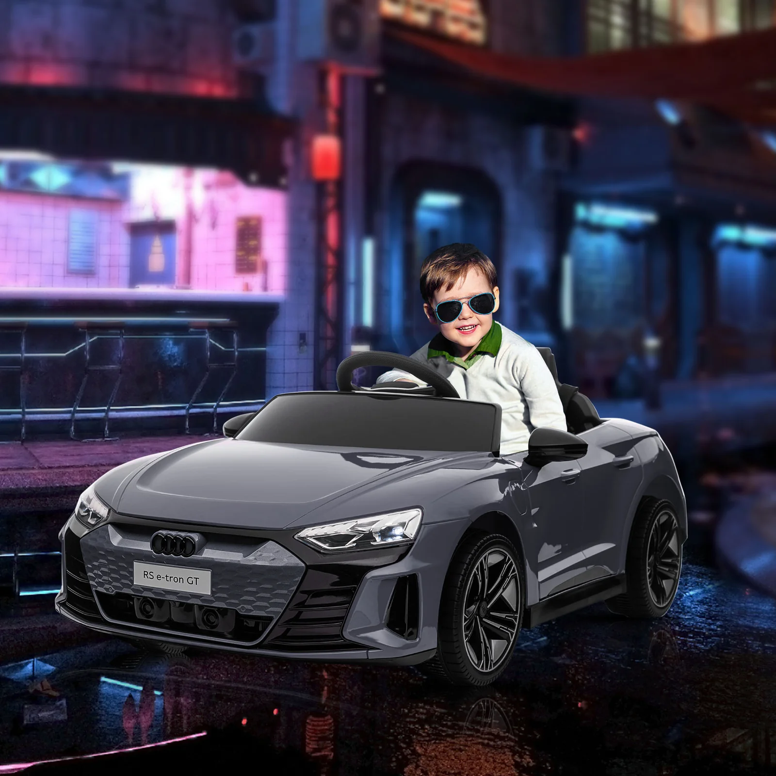 12V Licensed Audi RS E-tron GT Kids Ride-On Electric Car with 3.1 MPH Speed - Image 9