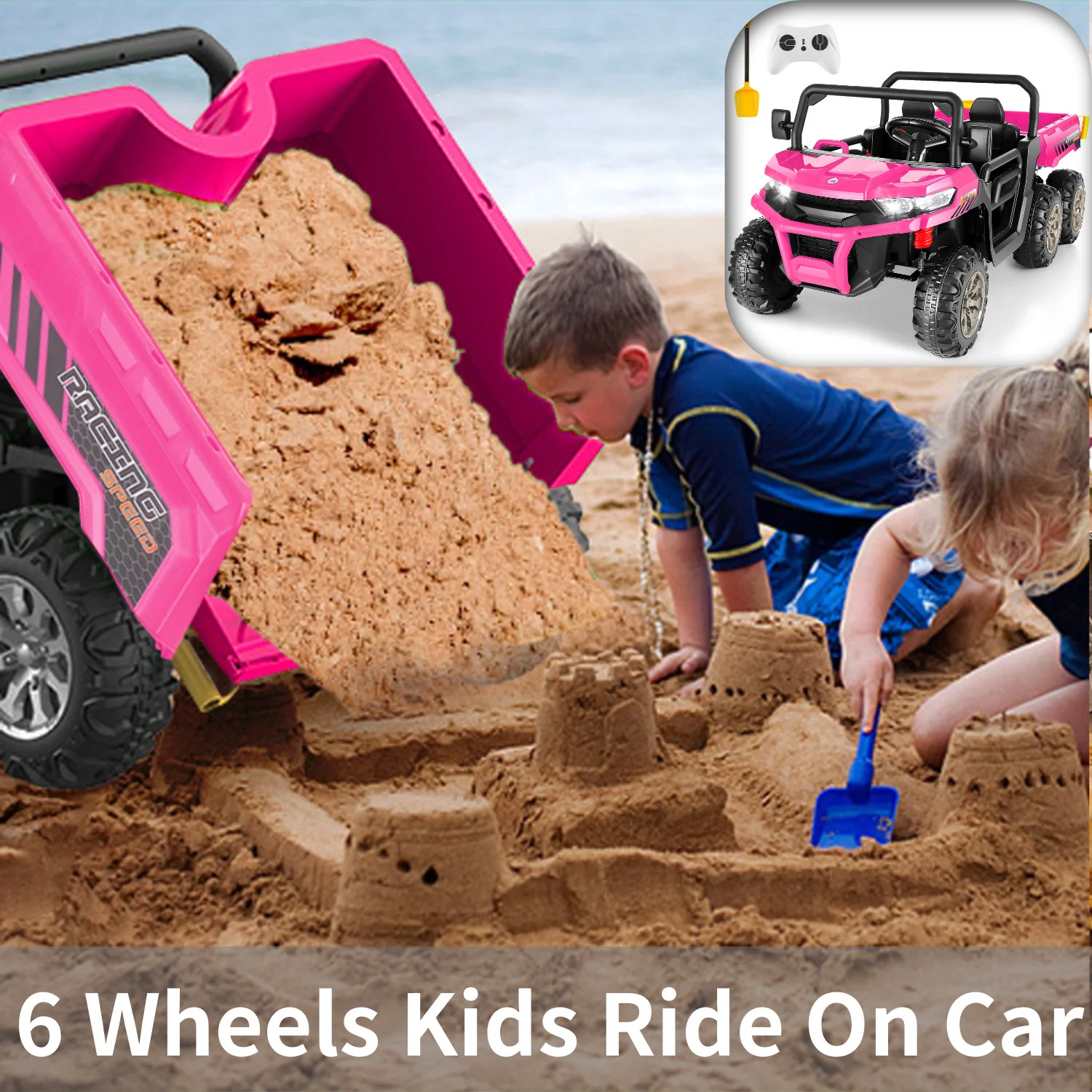 24V Electric Kids Ride-On Dump Truck with Remote Control 2-Seater 4/2WD - Image 17