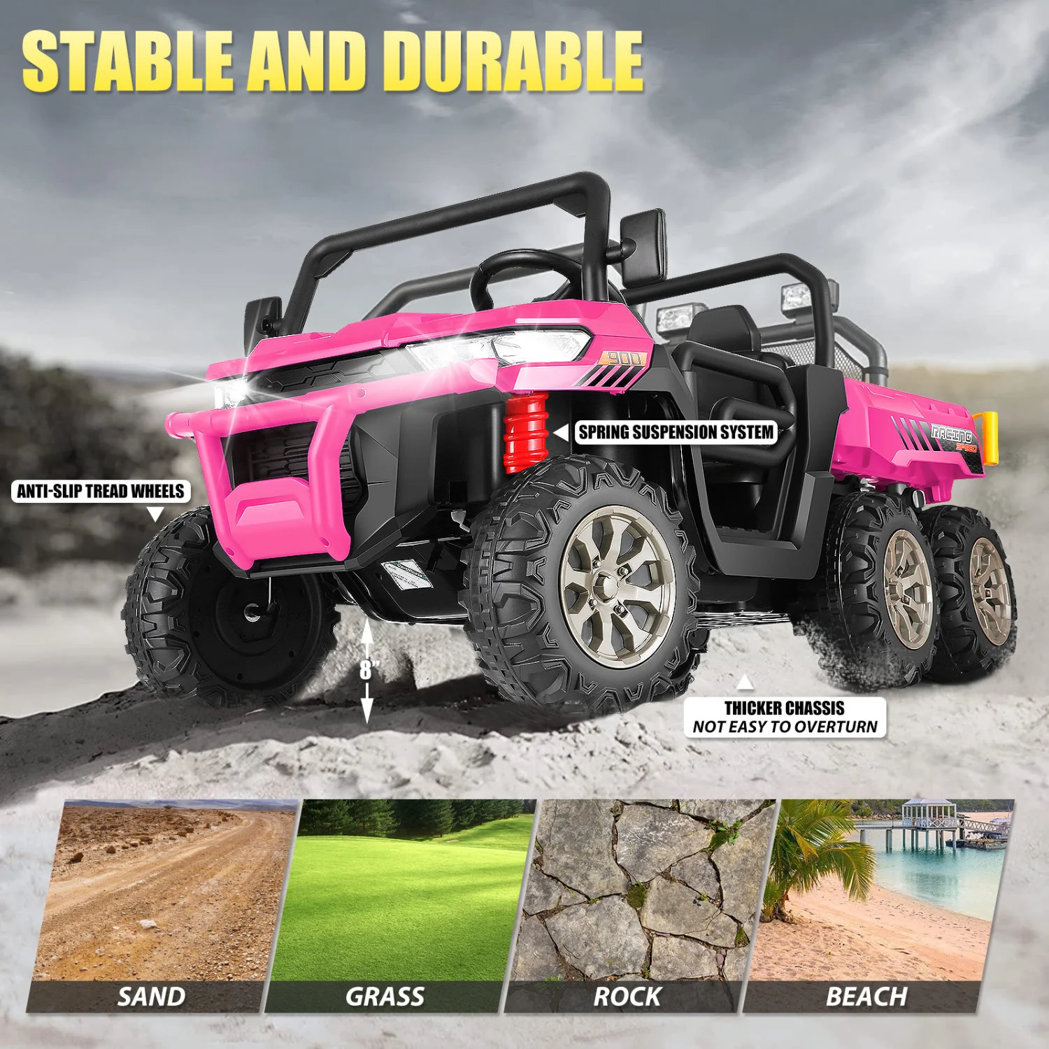 24V Electric Kids Ride-On Dump Truck with Remote Control 2-Seater 4/2WD - Image 2