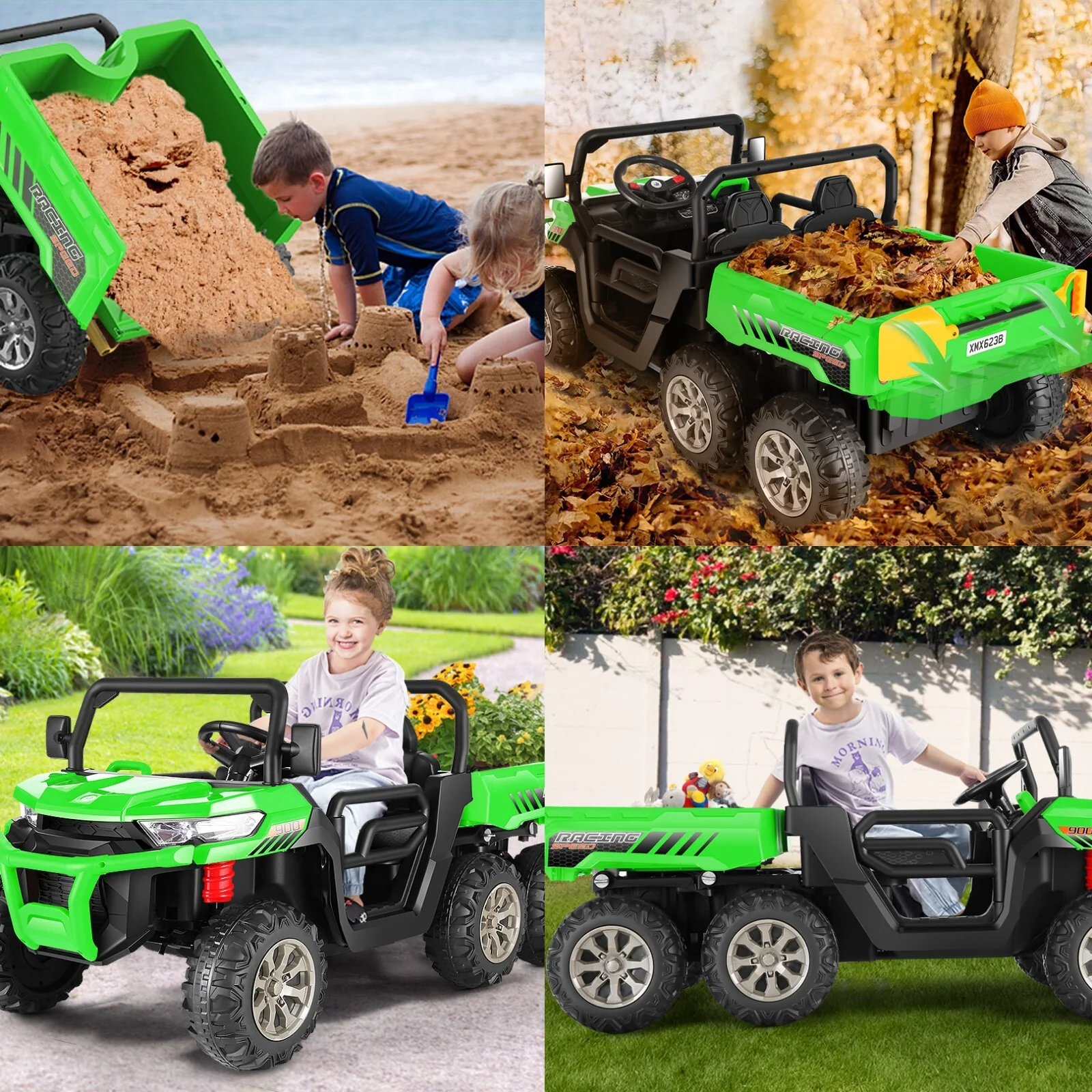 24V Electric Kids Ride-On Dump Truck with Remote Control 2-Seater 4/2WD - Image 22