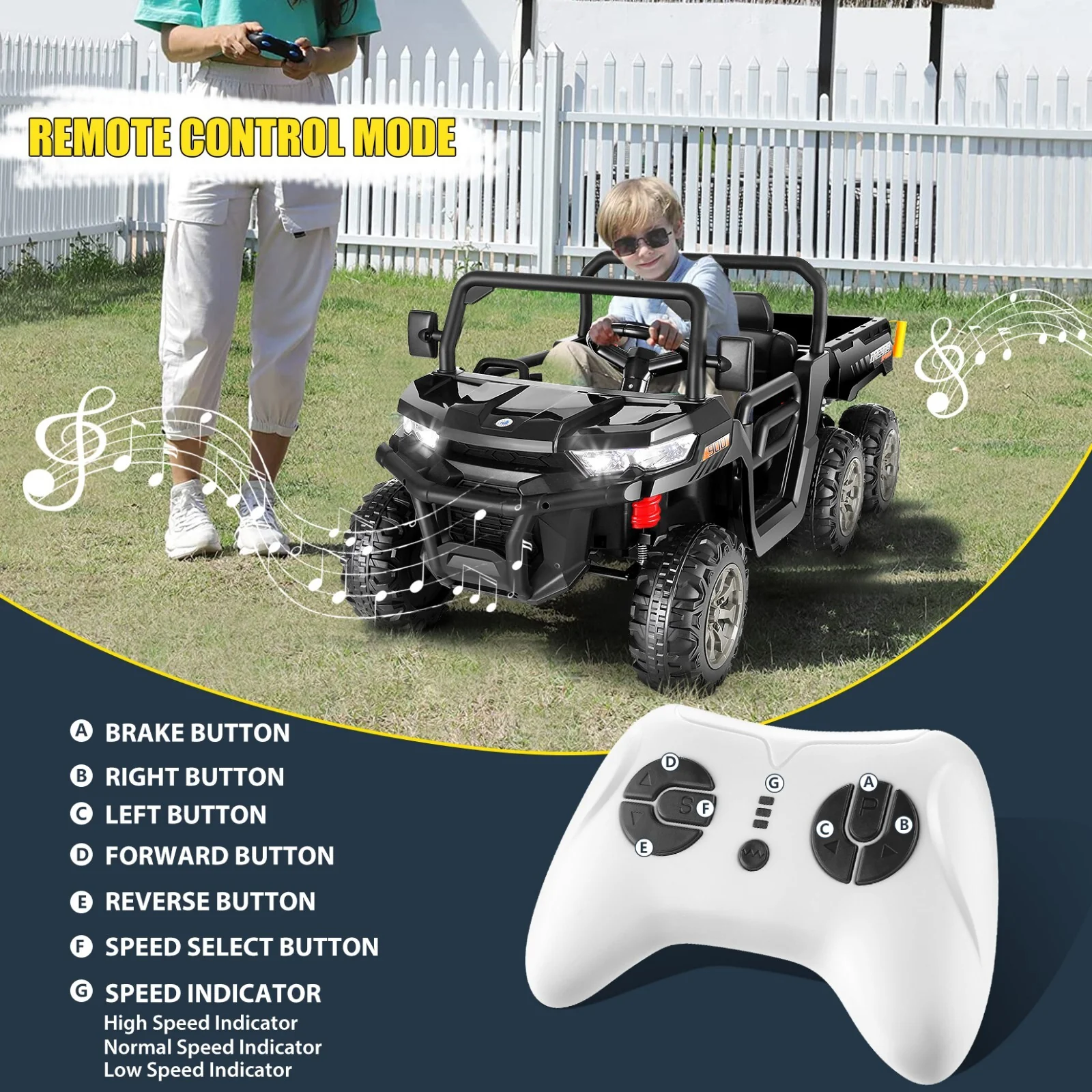 24V Electric Kids Ride-On Dump Truck with Remote Control 2-Seater 4/2WD - Image 23