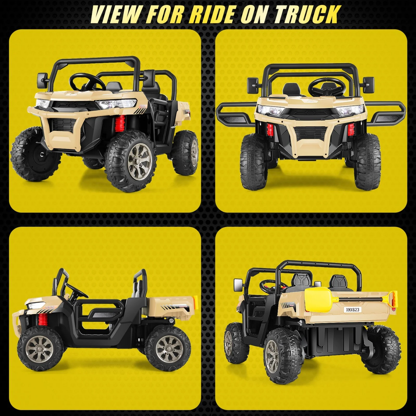 24V Electric Kids Ride-On Dump Truck with Remote Control 2-Seater 4/2WD - Image 26