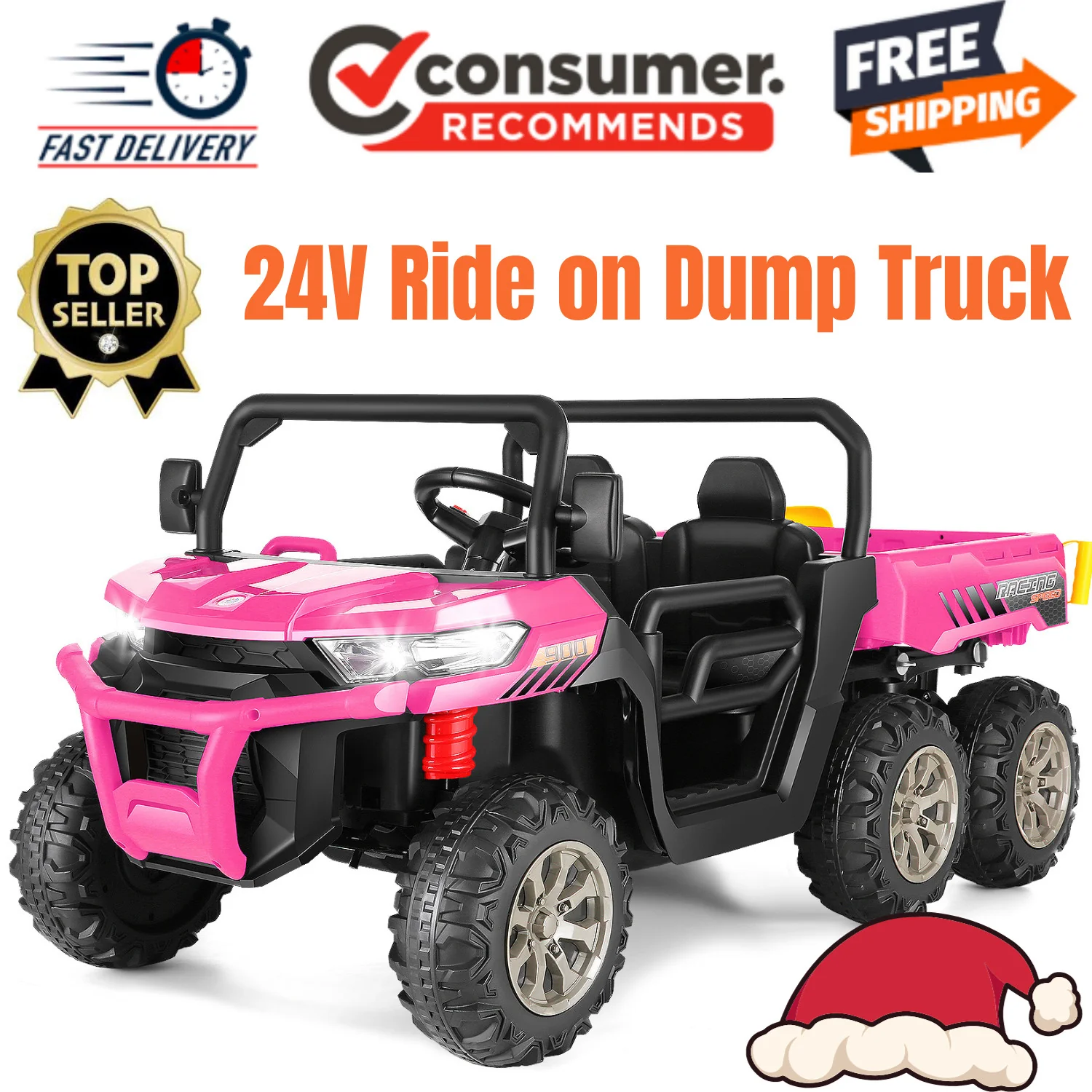 24V Electric Kids Ride-On Dump Truck with Remote Control 2-Seater 4/2WD - Image 27