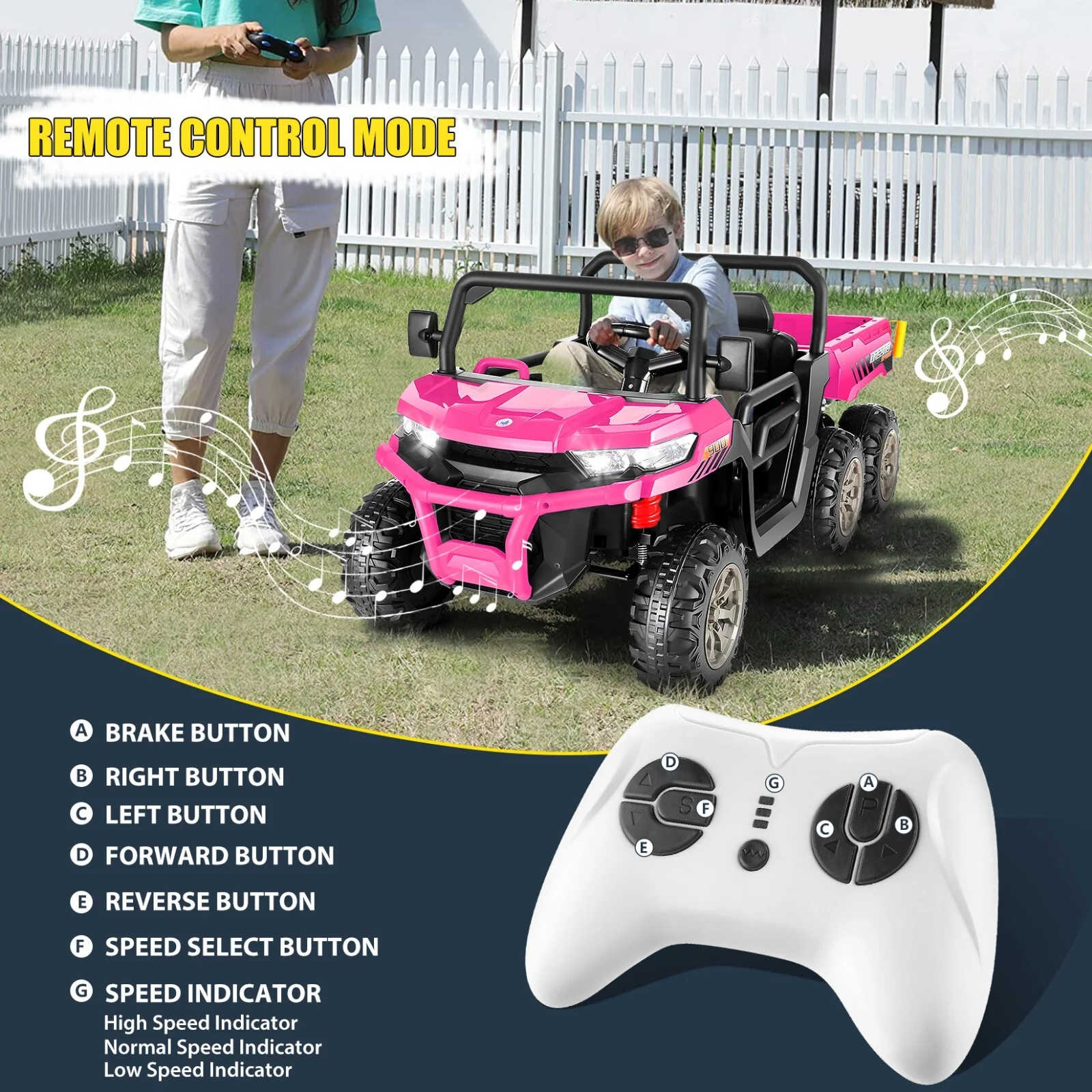 24V Electric Kids Ride-On Dump Truck with Remote Control 2-Seater 4/2WD - Image 7