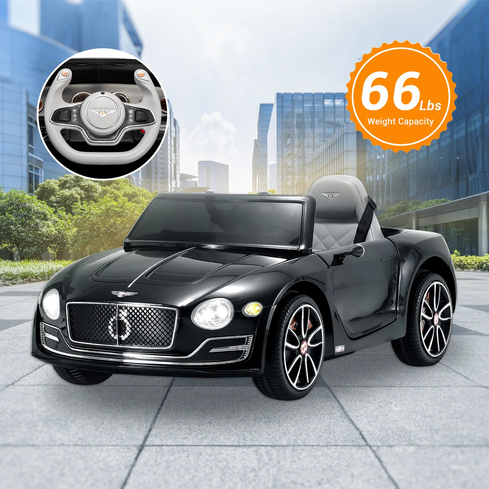 12V Electric Kids Ride-On Car with Remote Control and Seat, Bentley Style