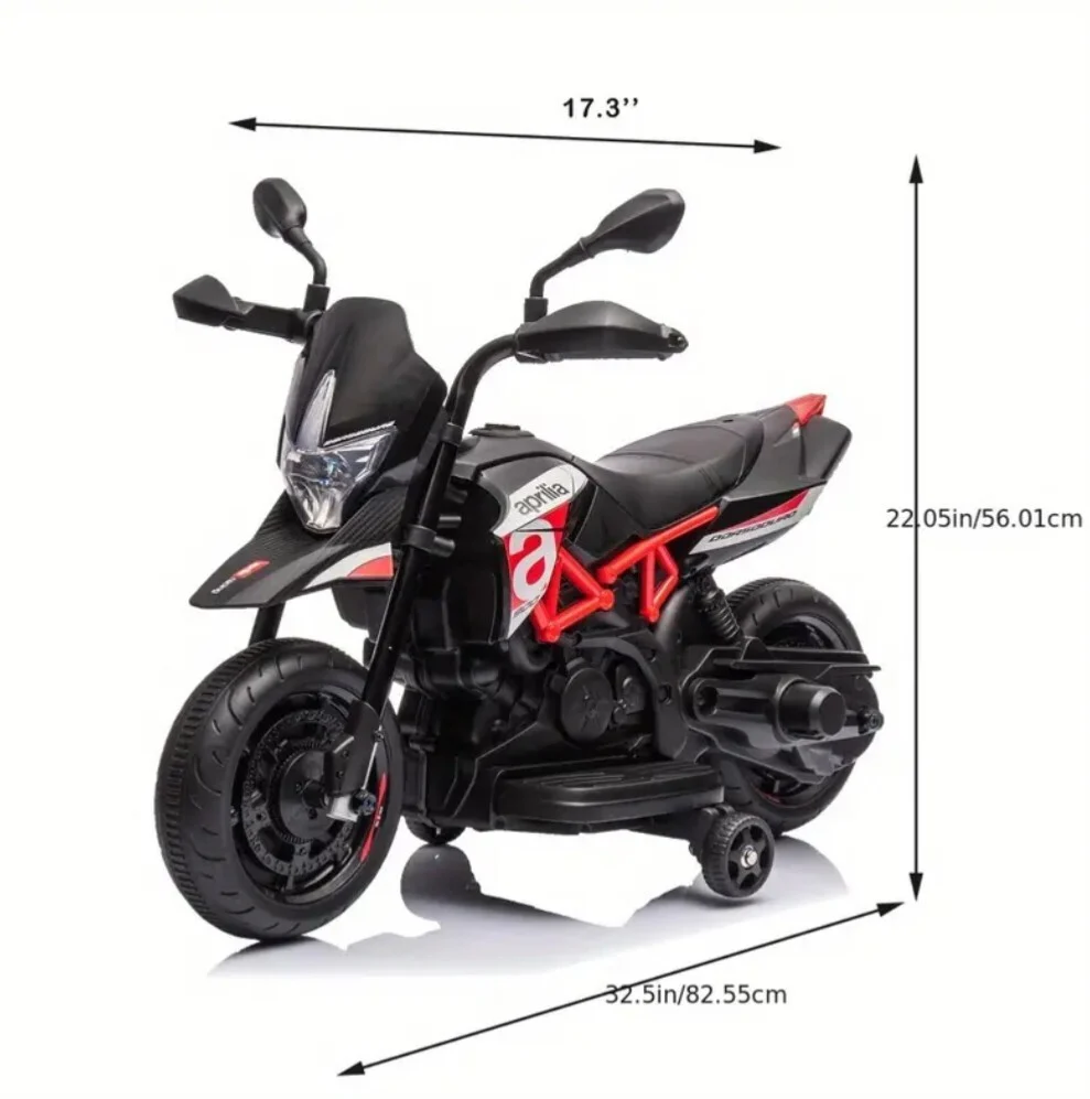 Electric Kids Ride-On Motorcycle with Training Wheels, Lights, Sounds, and Music - Image 11