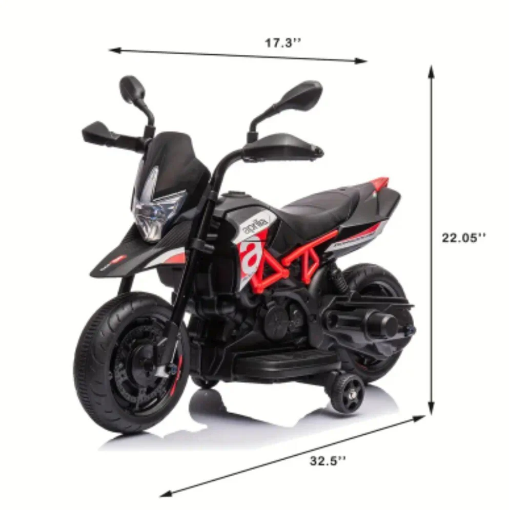 Electric Kids Ride-On Motorcycle with Training Wheels, Lights, Sounds, and Music - Image 3
