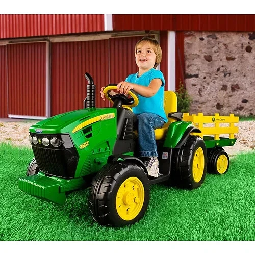 Electric Battery-Powered Ride-On Tractor and Trailer for Kids - Image 11