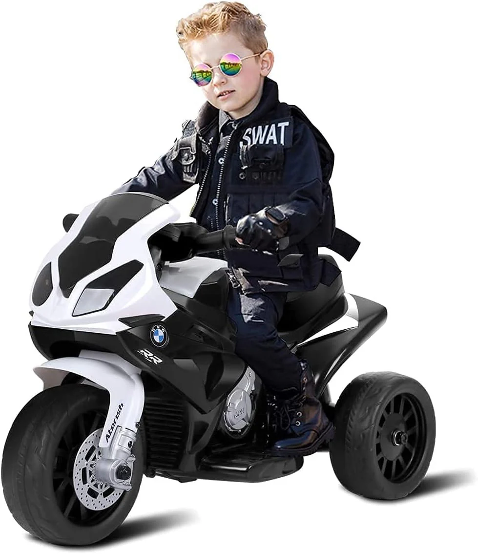 Kids 3-Wheel Ride-On Motorcycle with Training Wheels and Headlight - Image 2