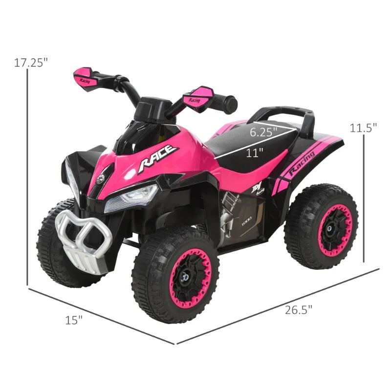 Kids Pink Ride-On Push Car Foot-to-Floor Sliding ATV Walker Toy - Image 3