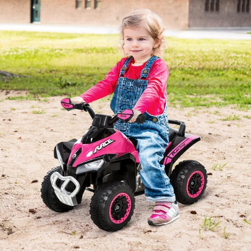 Kids Pink Ride-On Push Car Foot-to-Floor Sliding ATV Walker Toy - Image 4