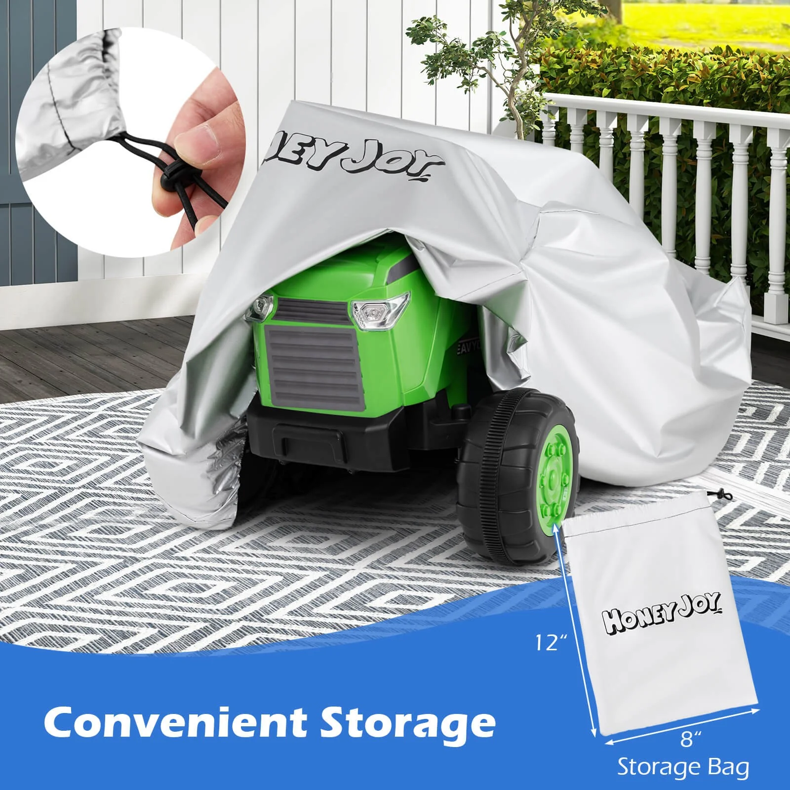 Universal Kids Ride-On Toy Car Cover with Silver Coating and Storage Bag for Trucks - Image 6