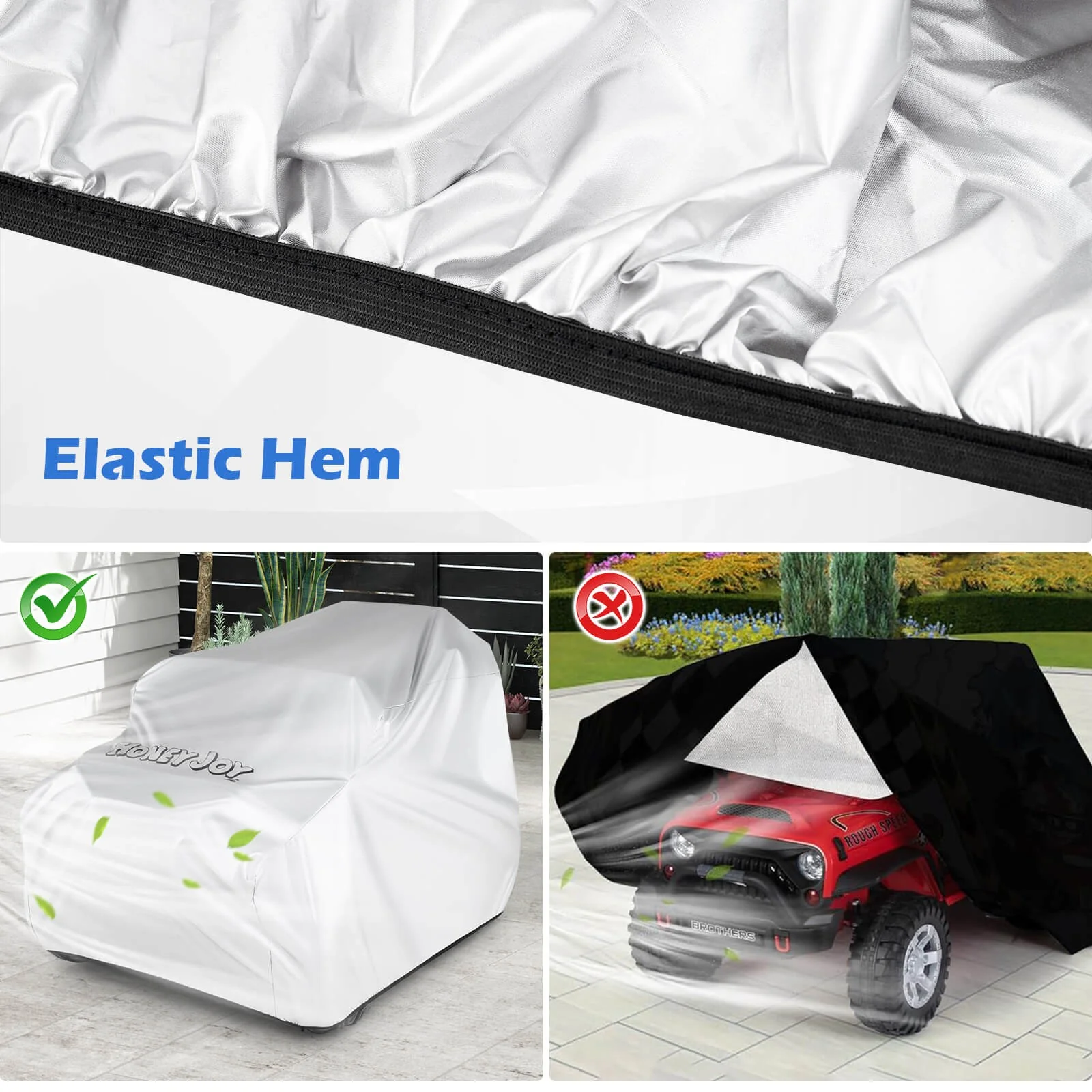 Universal Kids Ride-On Toy Car Cover with Silver Coating and Storage Bag for Trucks - Image 8