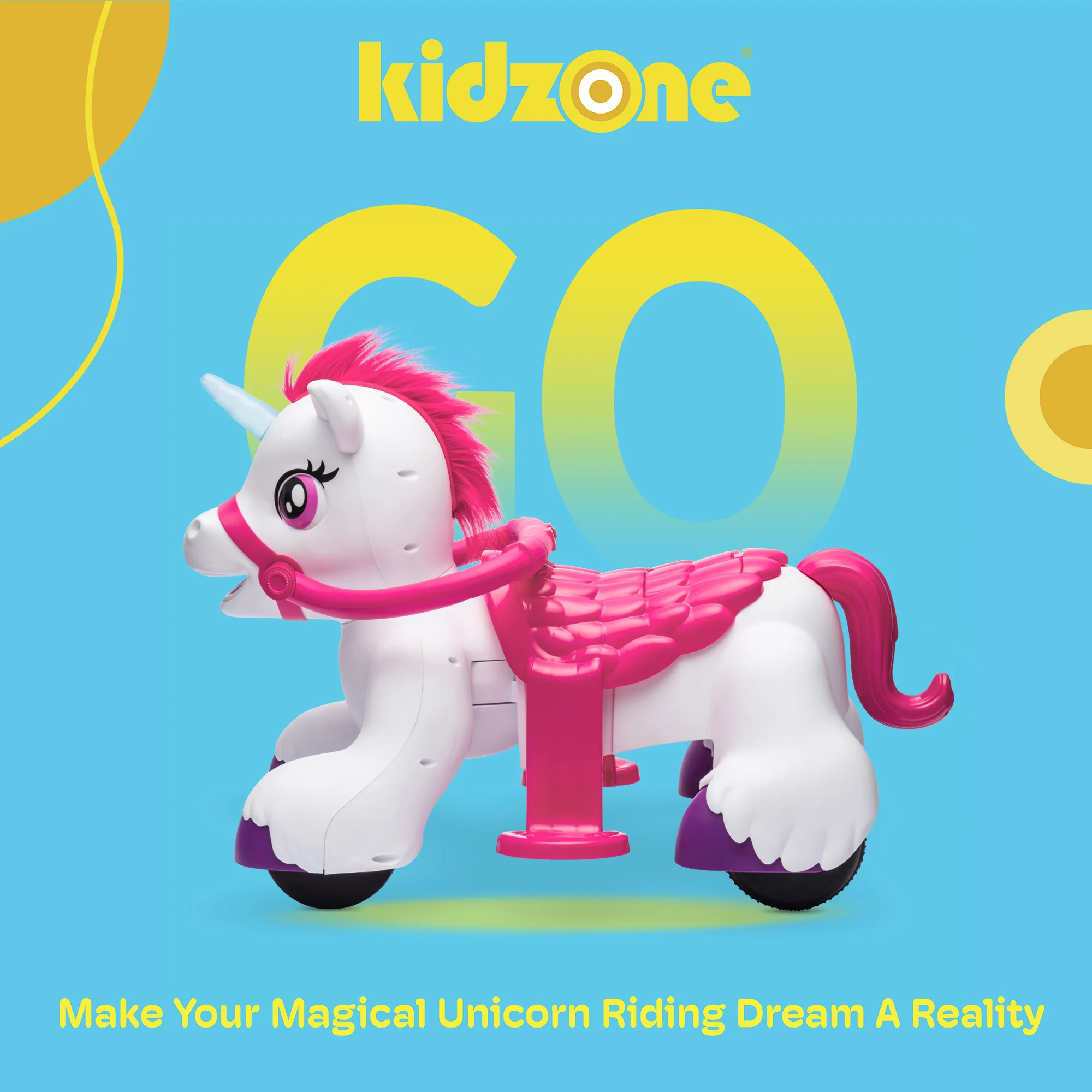 12V Electric Purple Unicorn Ride-On Car with Music for Kids - Image 2