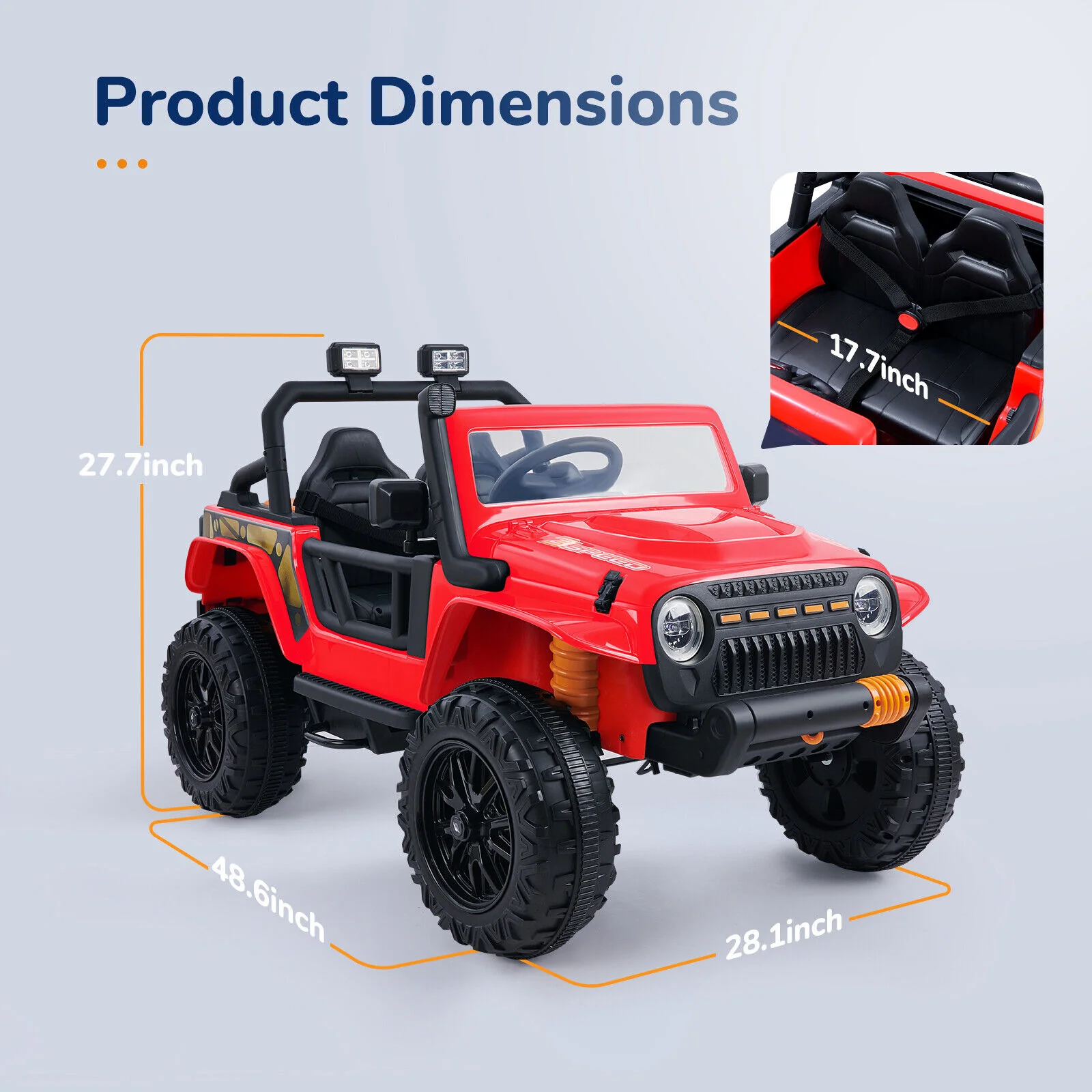 KLOKICK 14V Electric Ride-On Truck for Kids with 2 Seats, Remote Control, and FM Radio - Image 19