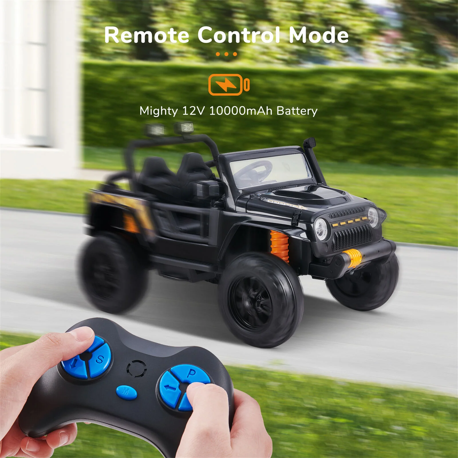 KLOKICK 14V Electric Ride-On Truck for Kids with 2 Seats, Remote Control, and FM Radio - Image 7