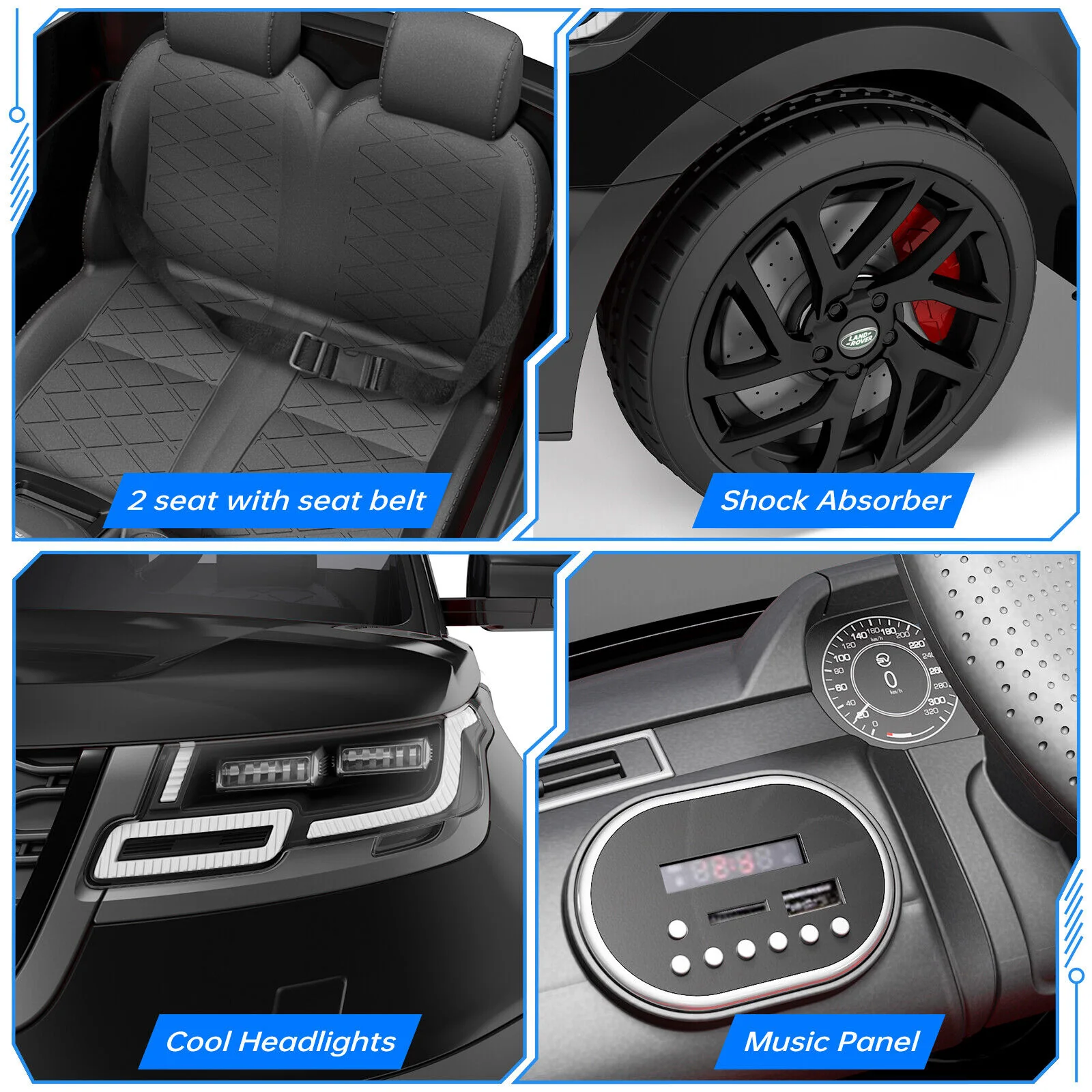 Licensed 12V Rover Electric Ride-On Car for Kids with Remote Control and Music Player - Image 7