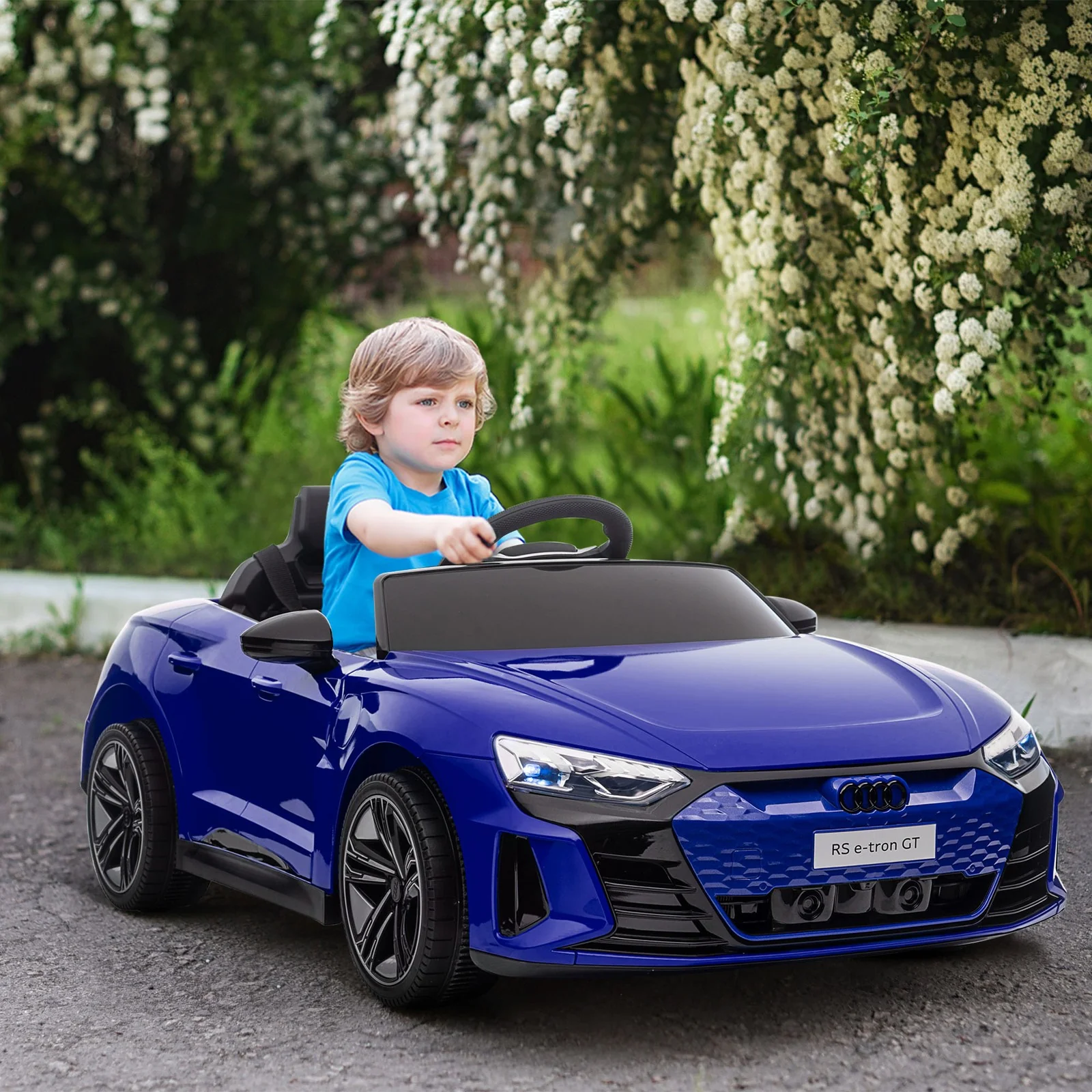 12V Electric Audi Ride-On Car with Remote Control, Horn - Dark Blue - Image 9